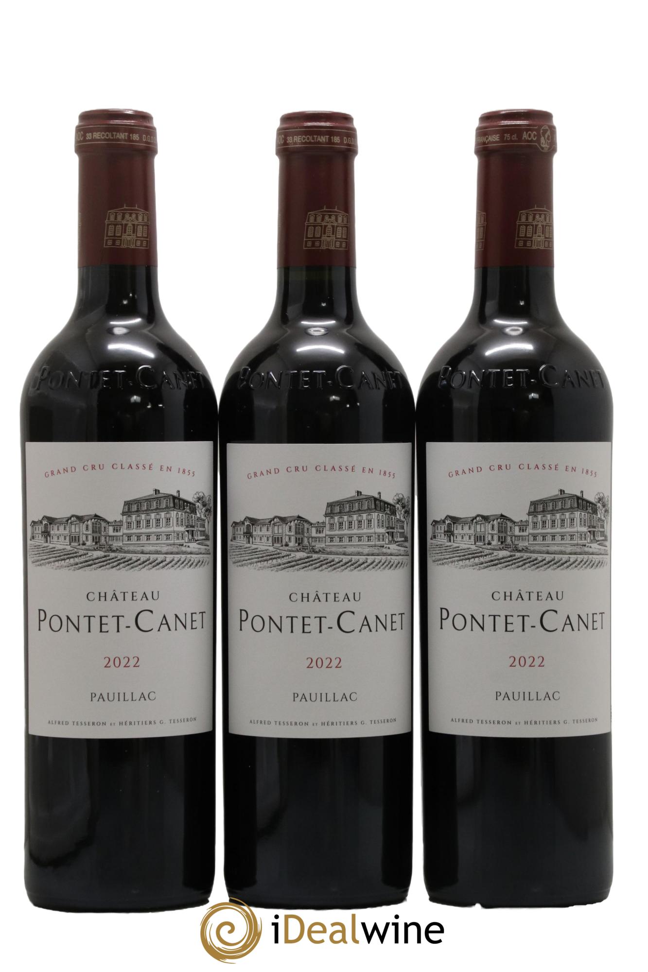 Château Pontet Canet 5ème Grand Cru Classé 2022 - Lot de 3 bouteilles - 0