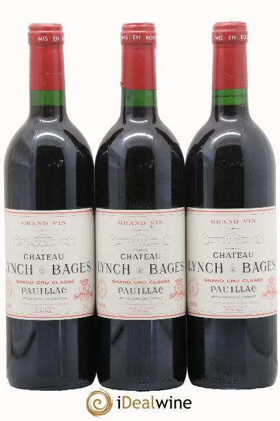 Château Lynch Bages 5ème Grand Cru Classé 1988 - Lot of 3 bottles - 0
