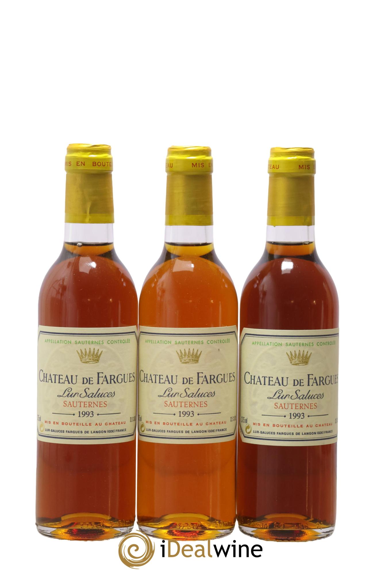 Château de Fargues 1993 - Posten von 3 Demi-Flaschen - 0