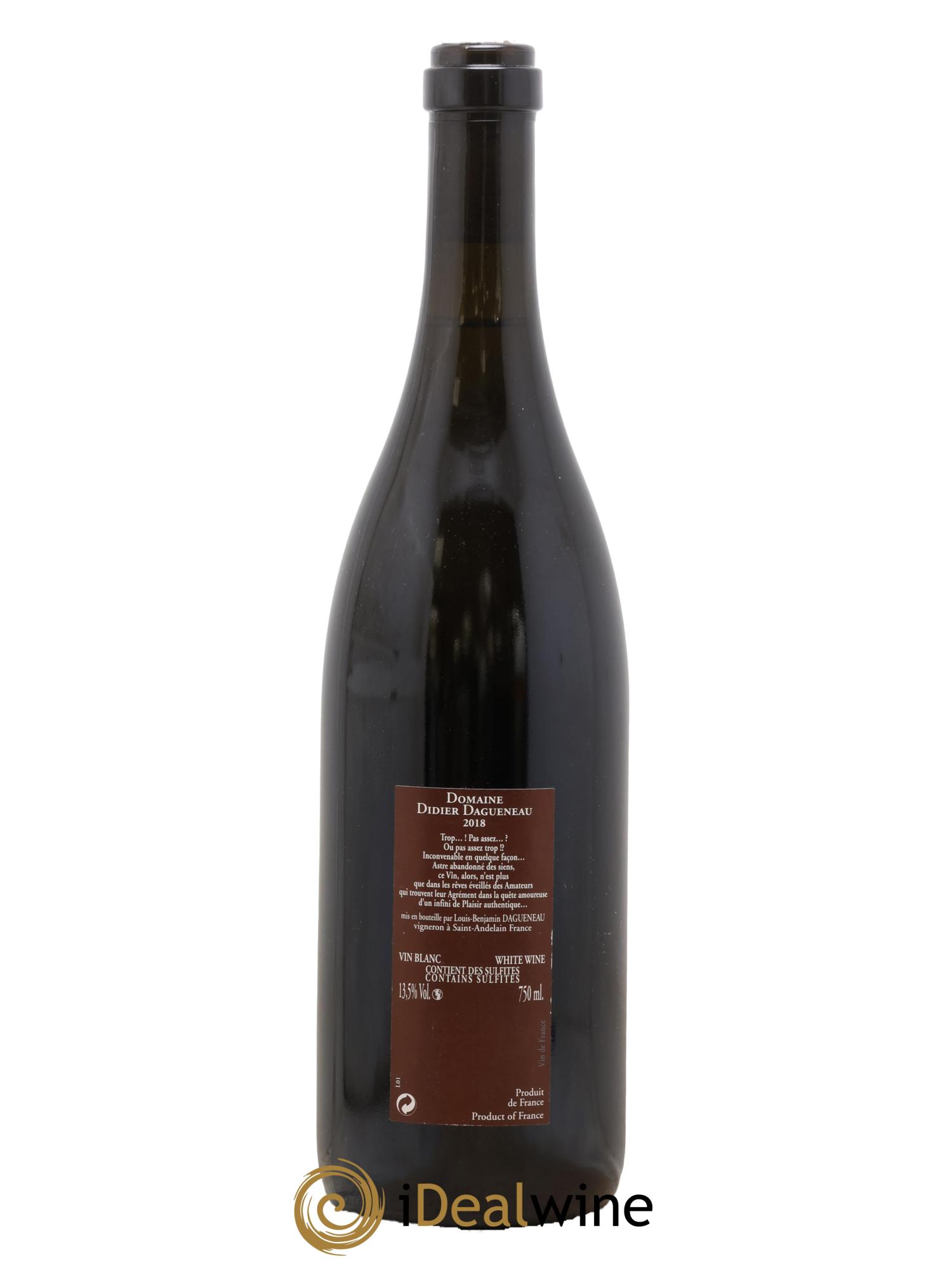 Vin de France (anciennement Pouilly-Fumé) Pur Sang Dagueneau (Domaine Didier - Louis-Benjamin) 2018 - Lot of 1 bottle - 1
