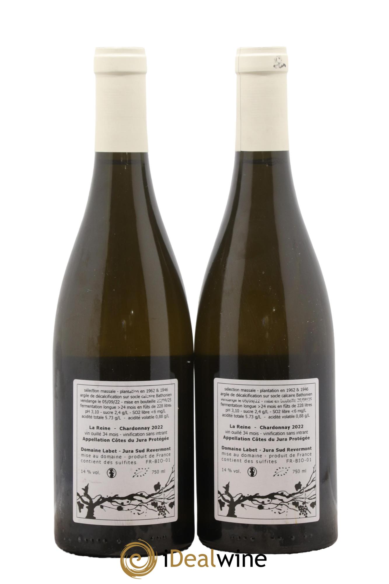 Côtes du Jura Chardonnay La Reine Romain - Julien  - Charline Labet 2022 - Lot de 2 bouteilles - 1