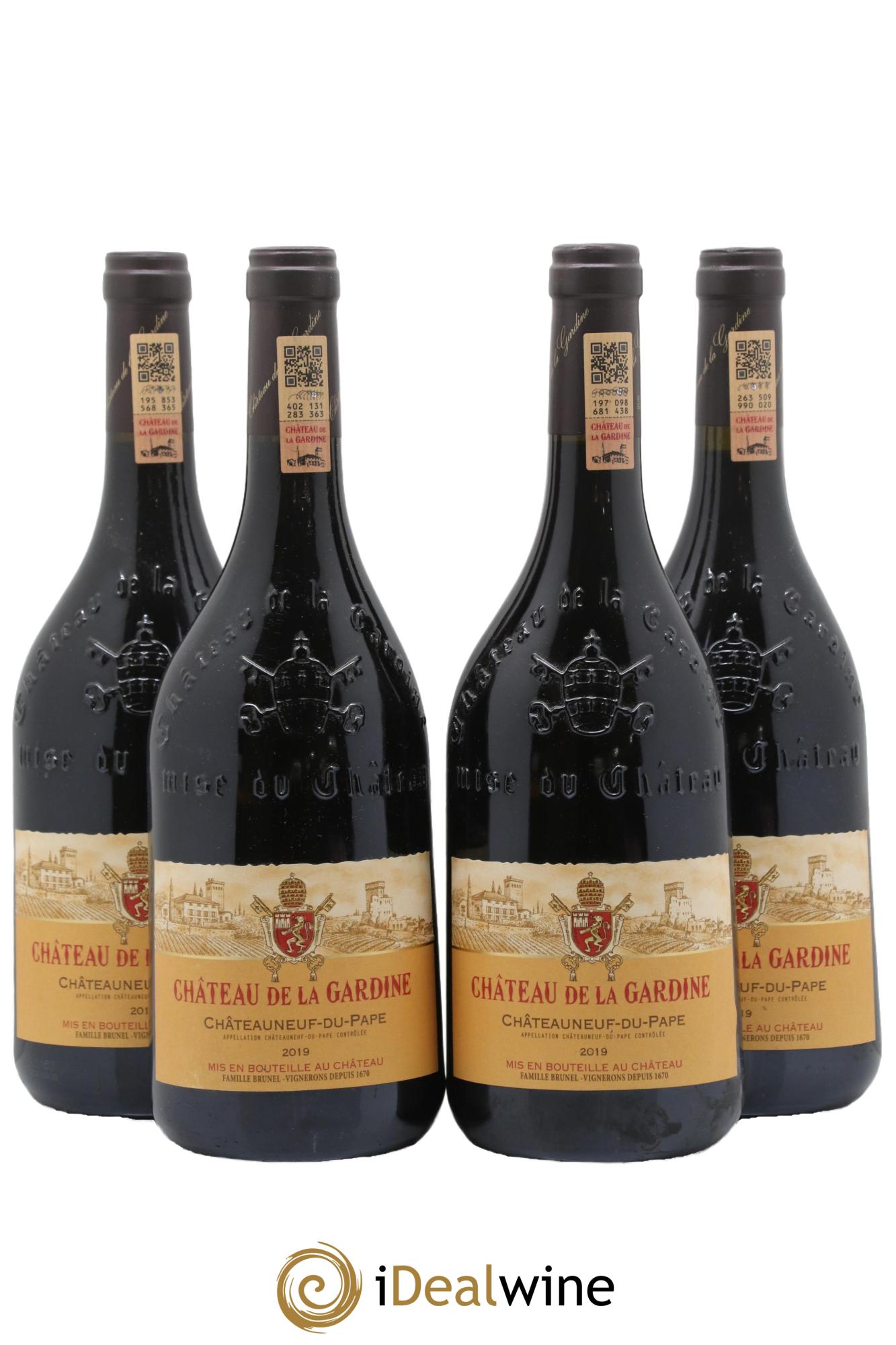 Châteauneuf-du-Pape Château de La Gardine Famille Brunel 2019 - Posten von 4 Flaschen - 0