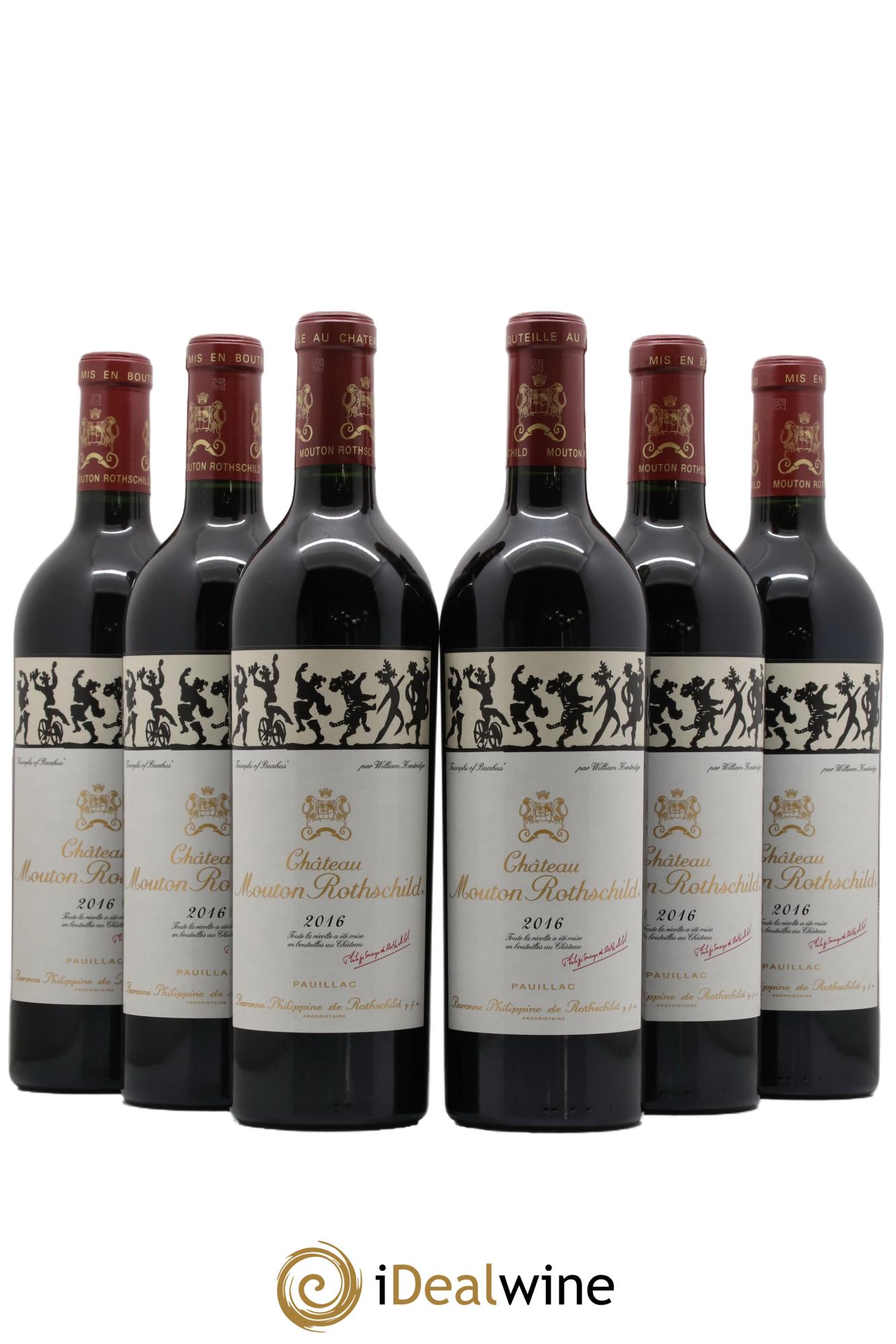 Château Mouton Rothschild 1er Grand Cru Classé 2016 - Lot de 6 bouteilles - 0