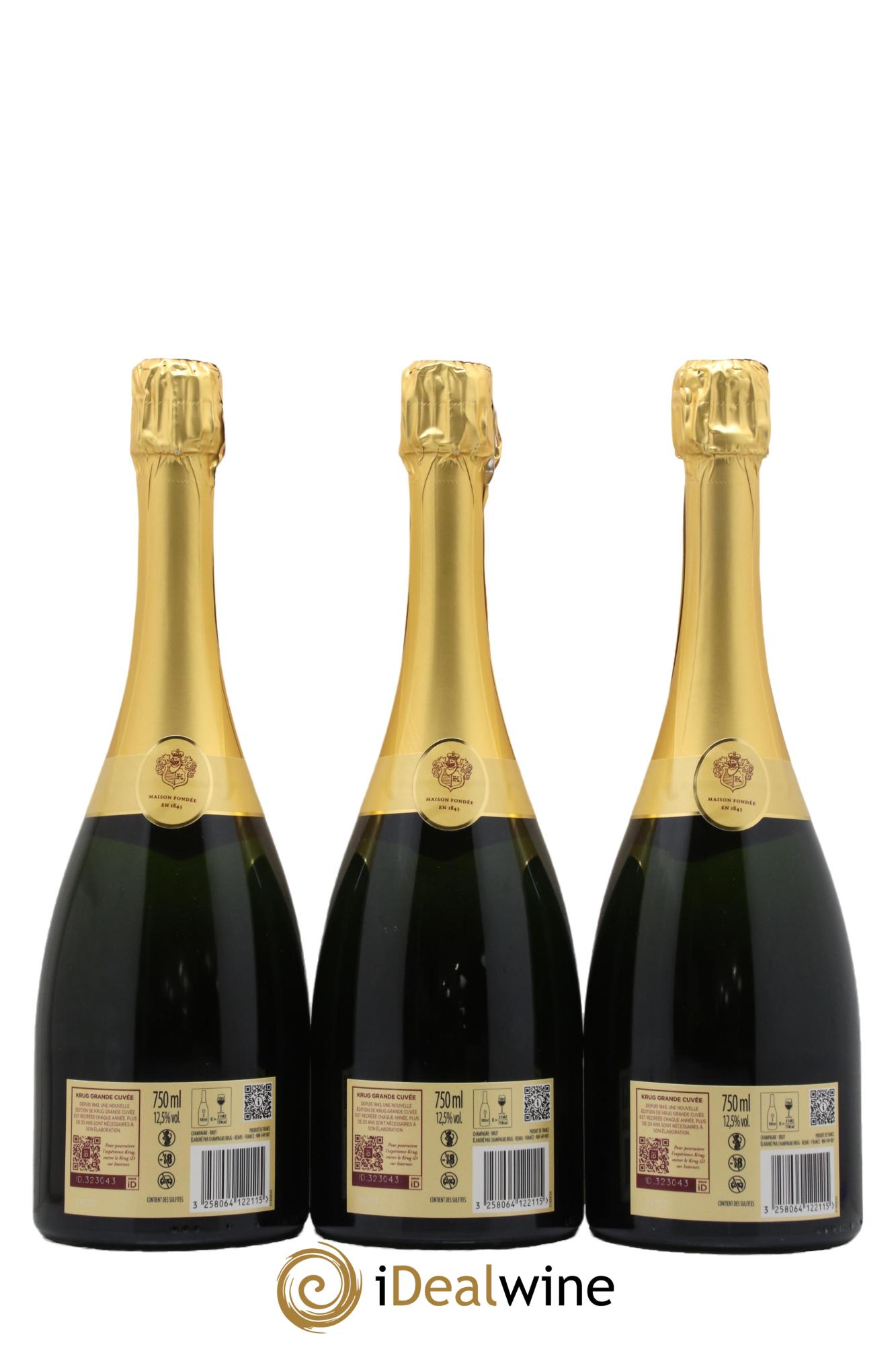 Grande Cuvée Brut - 172ème édition Krug - Lot of 3 bottles - 1