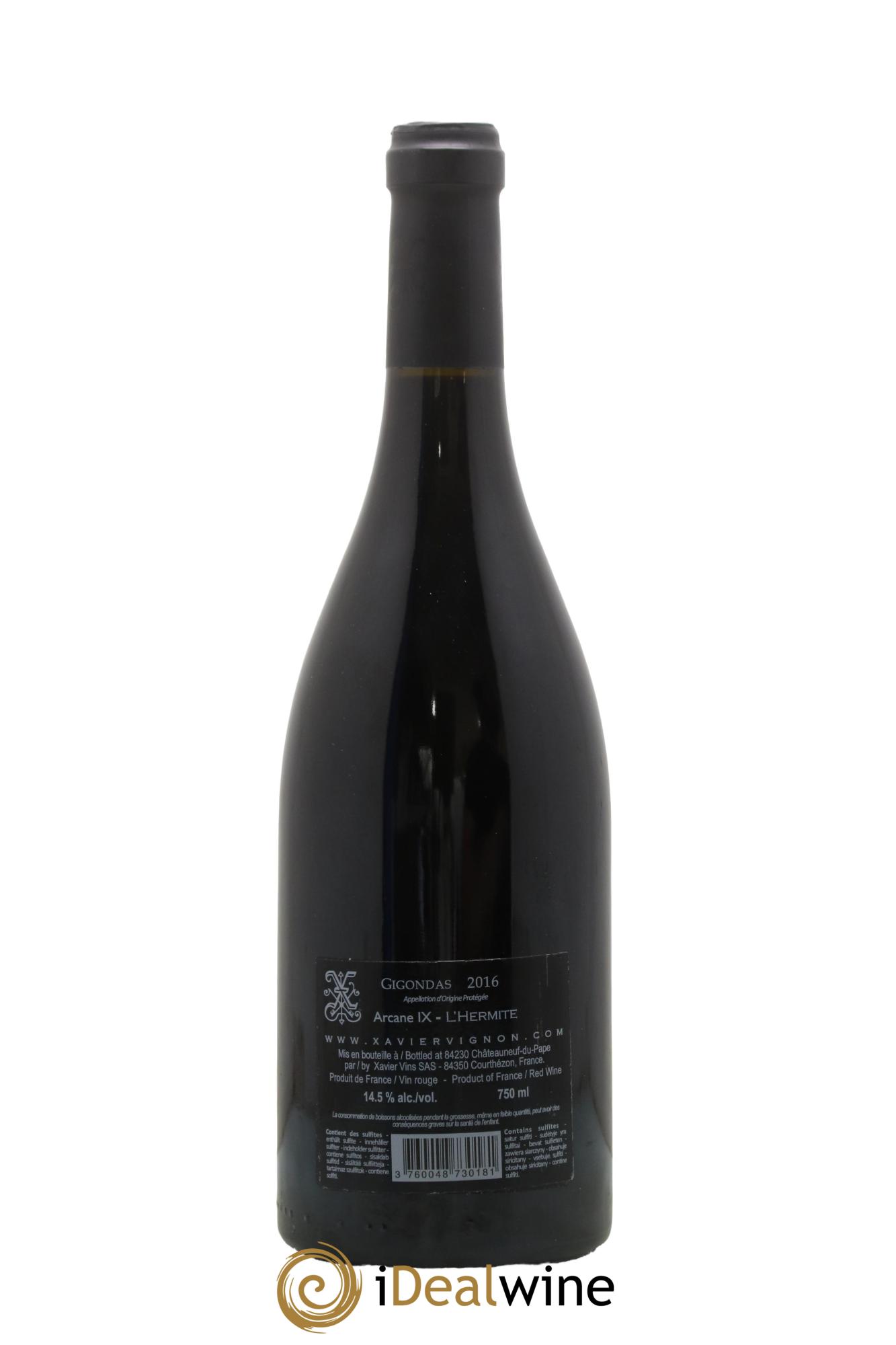 Gigondas Arcane IX L'Hermite Xavier Vignon 2016 - Lot de 1 bouteille - 1