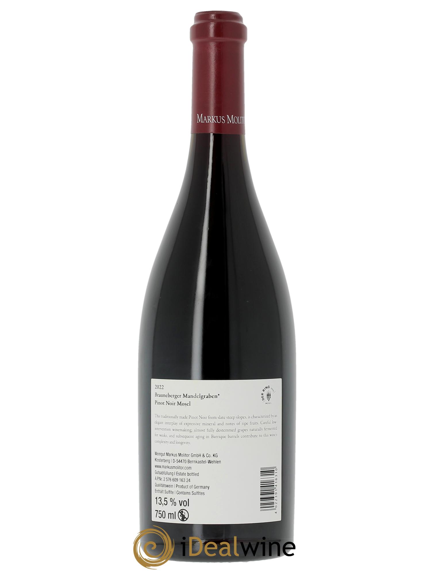 Pinot Noir Markus Molitor Brauneberger Mandelgraben*  2022 - Posten von 1 Flasche - 1