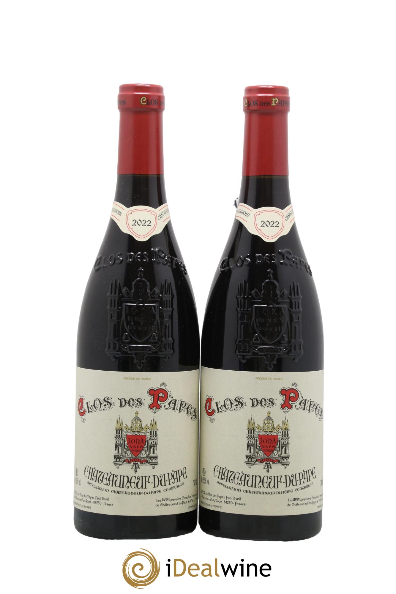 Châteauneuf-du-Pape Clos des Papes - Paul Avril 2022 - Lotto di 2 bottiglie - 0