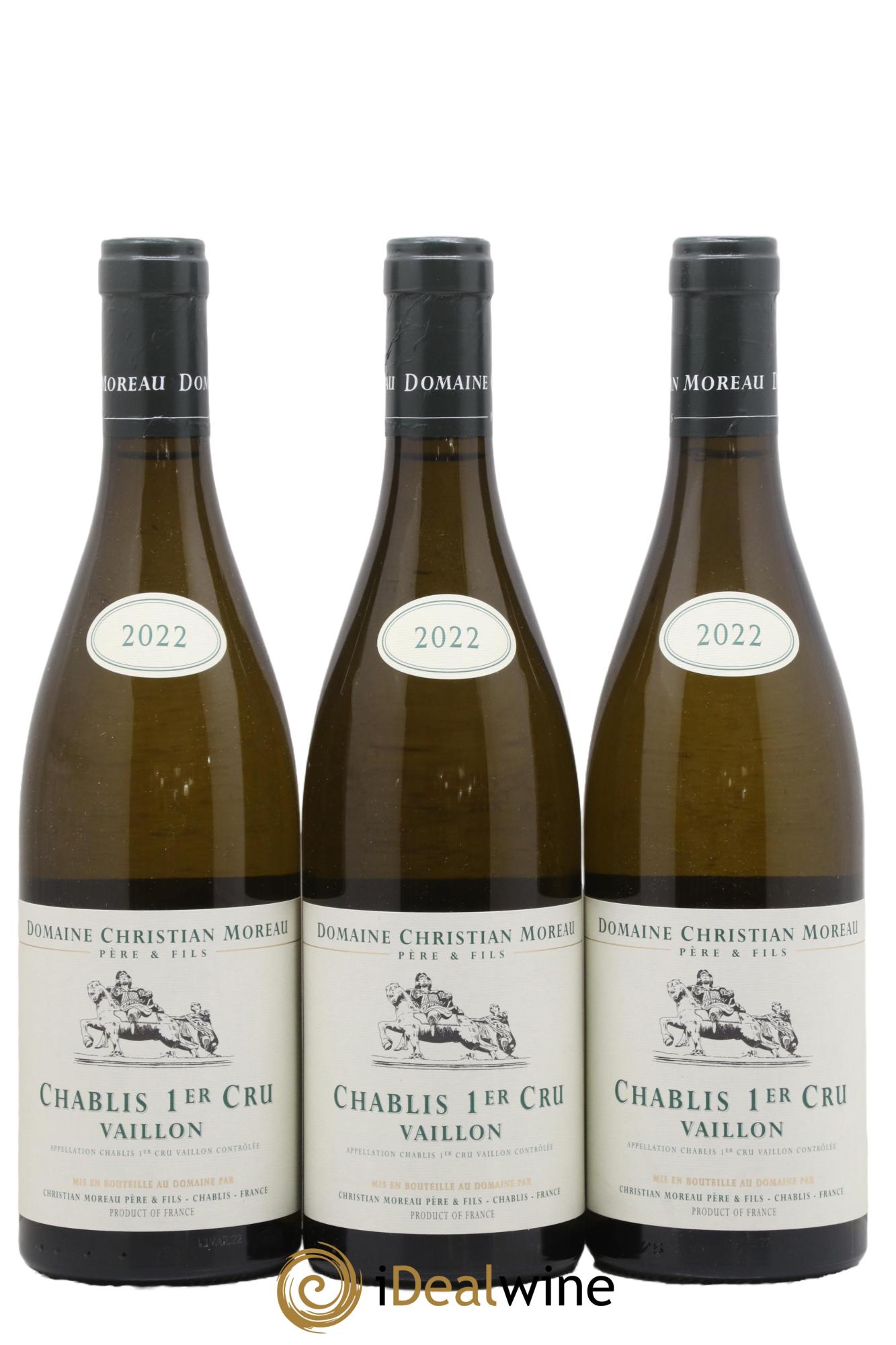 Chablis 1er Cru Vaillons Christian Moreau 2022 - Lot de 3 bouteilles - 0