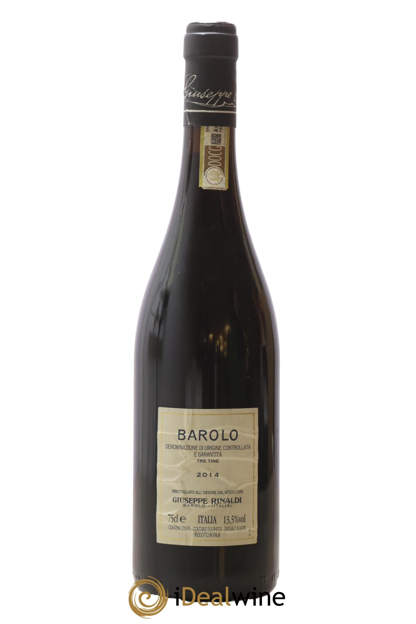 Barolo DOCG Tre Tine Giuseppe Rinaldi  2014 - Lot de 1 bouteille - 1