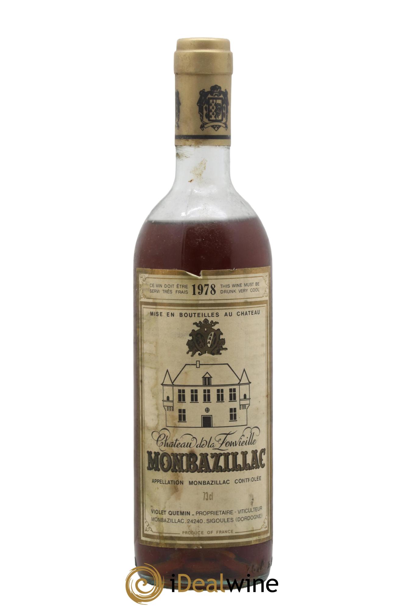 Monbazillac Château De La Fonvieille Grand Cru Réserve Du Theulet 1978 - Lotto di 1 bottiglia - 0