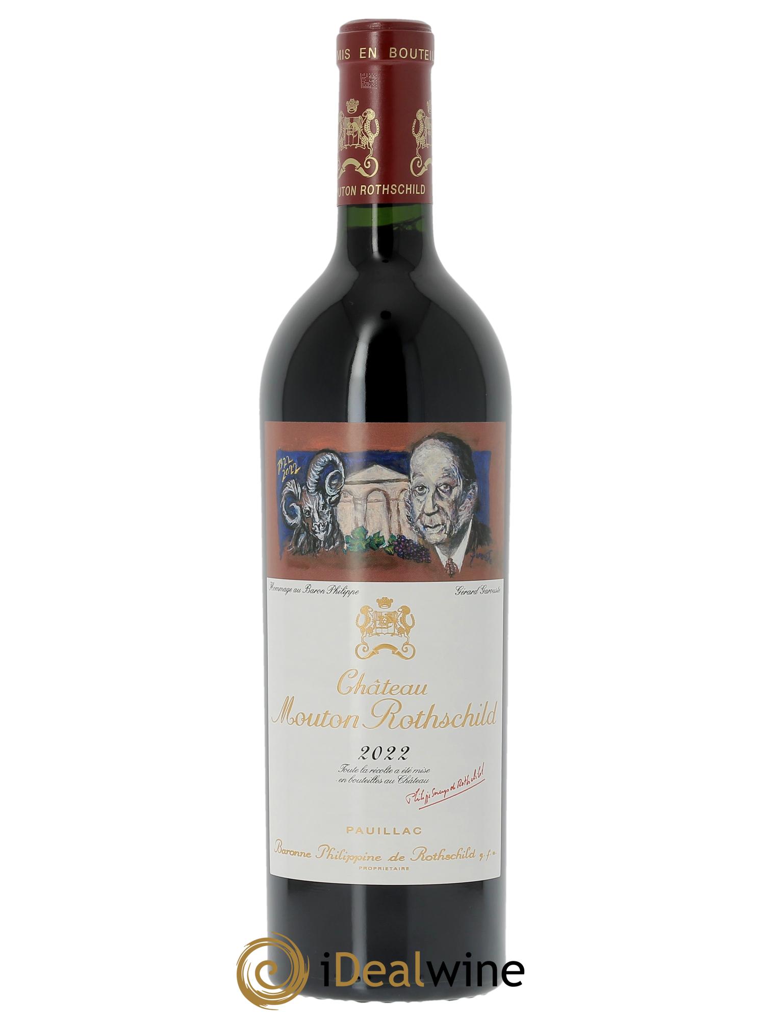 Château Mouton Rothschild 1er Grand Cru Classé (Original-holzkiste ab 3 Fl.) 2022 - Posten von 1 Flasche - 0