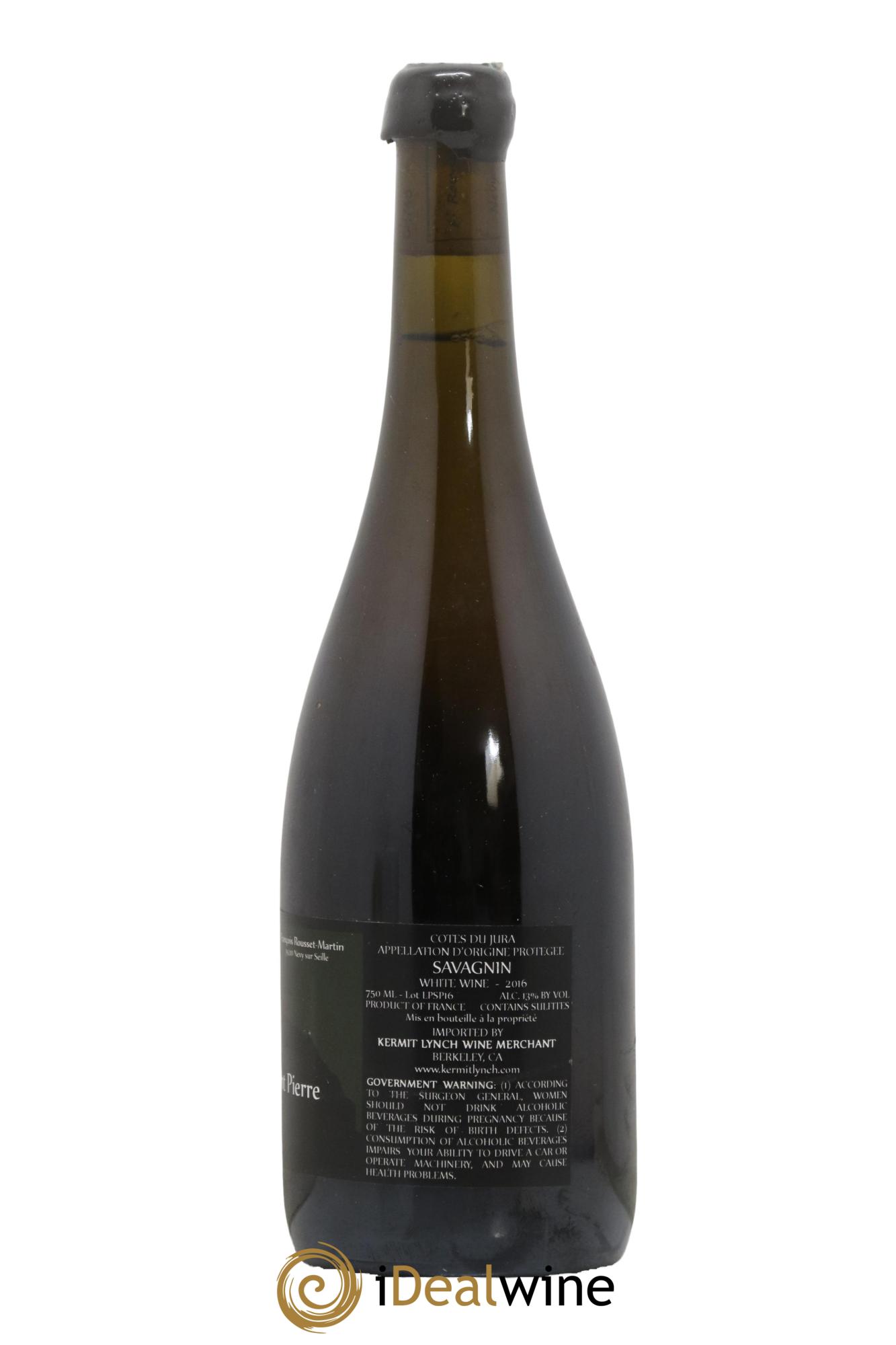 Côtes du Jura Savagnin Puits Saint-Pierre François Rousset Martin 2016 - Lot de 1 bouteille - 1
