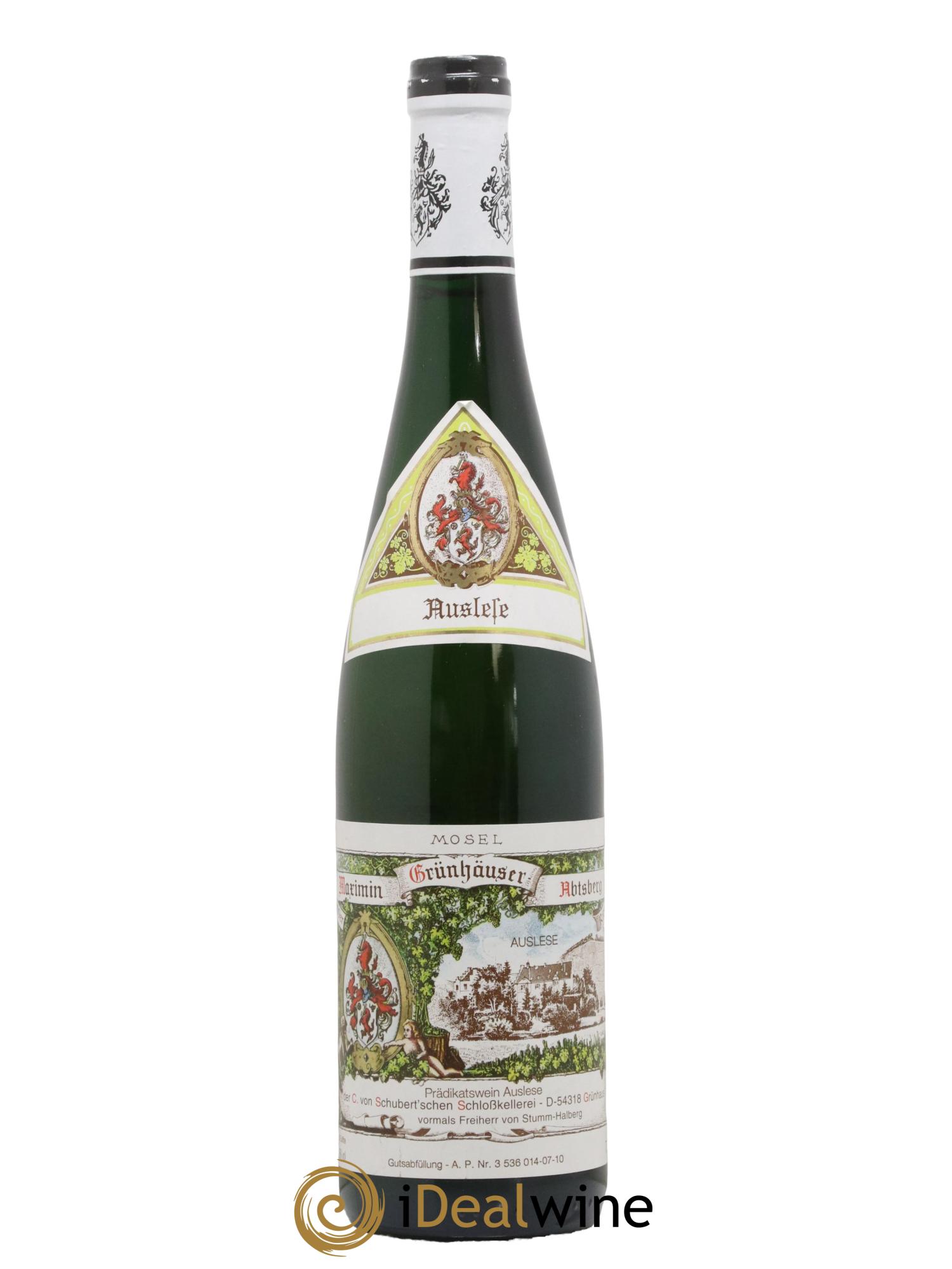 Allemagne Mosel-Saar Abtsberg Riesling Auslese Maximin Grunhaus 2009 - Lot de 1 bouteille - 0