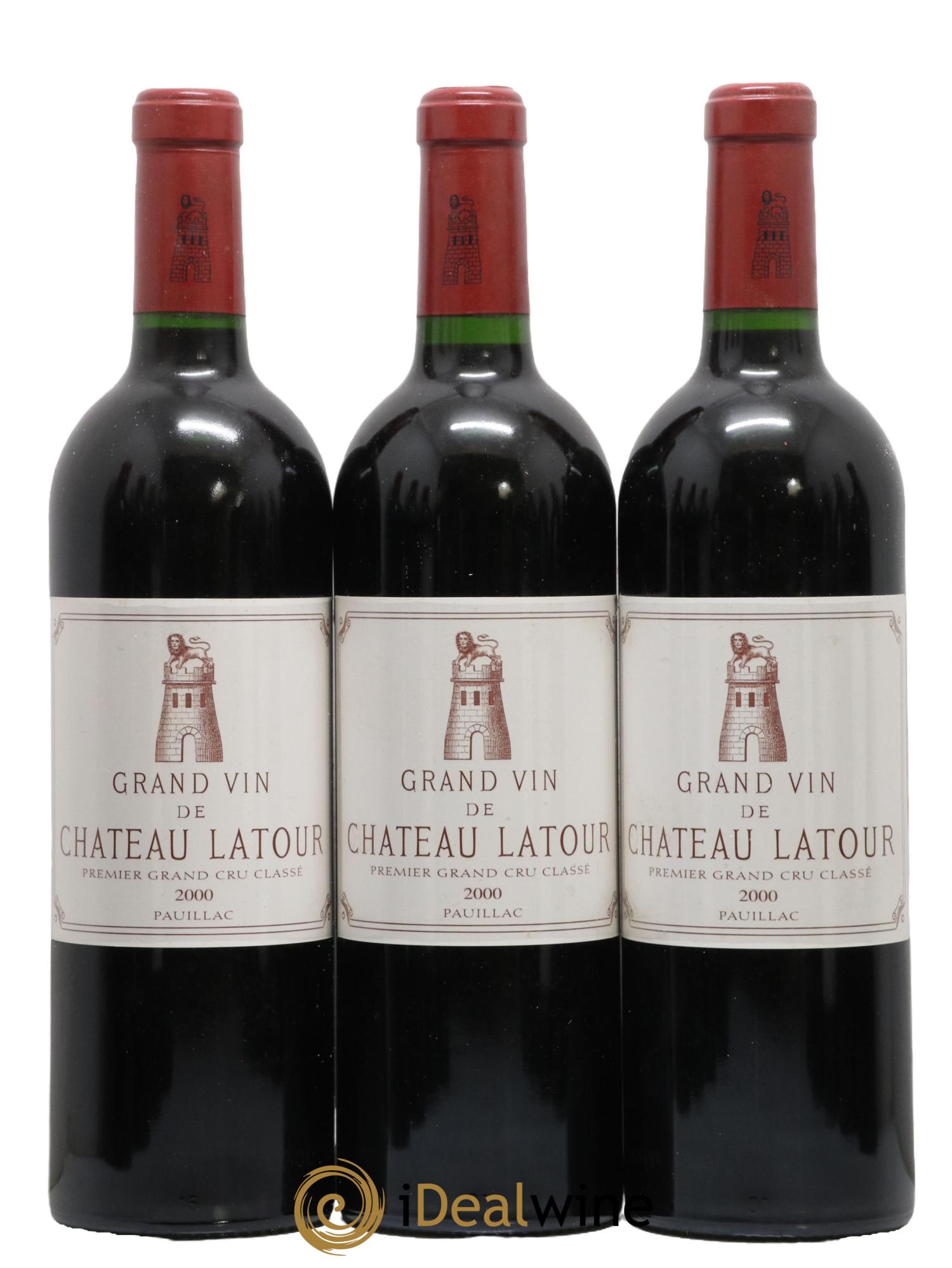Caisse Primeurs 3 Haut Brion 3 Latour 3 Margaux 3 Petrus 2000 - Lot de 12 bouteilles - 1