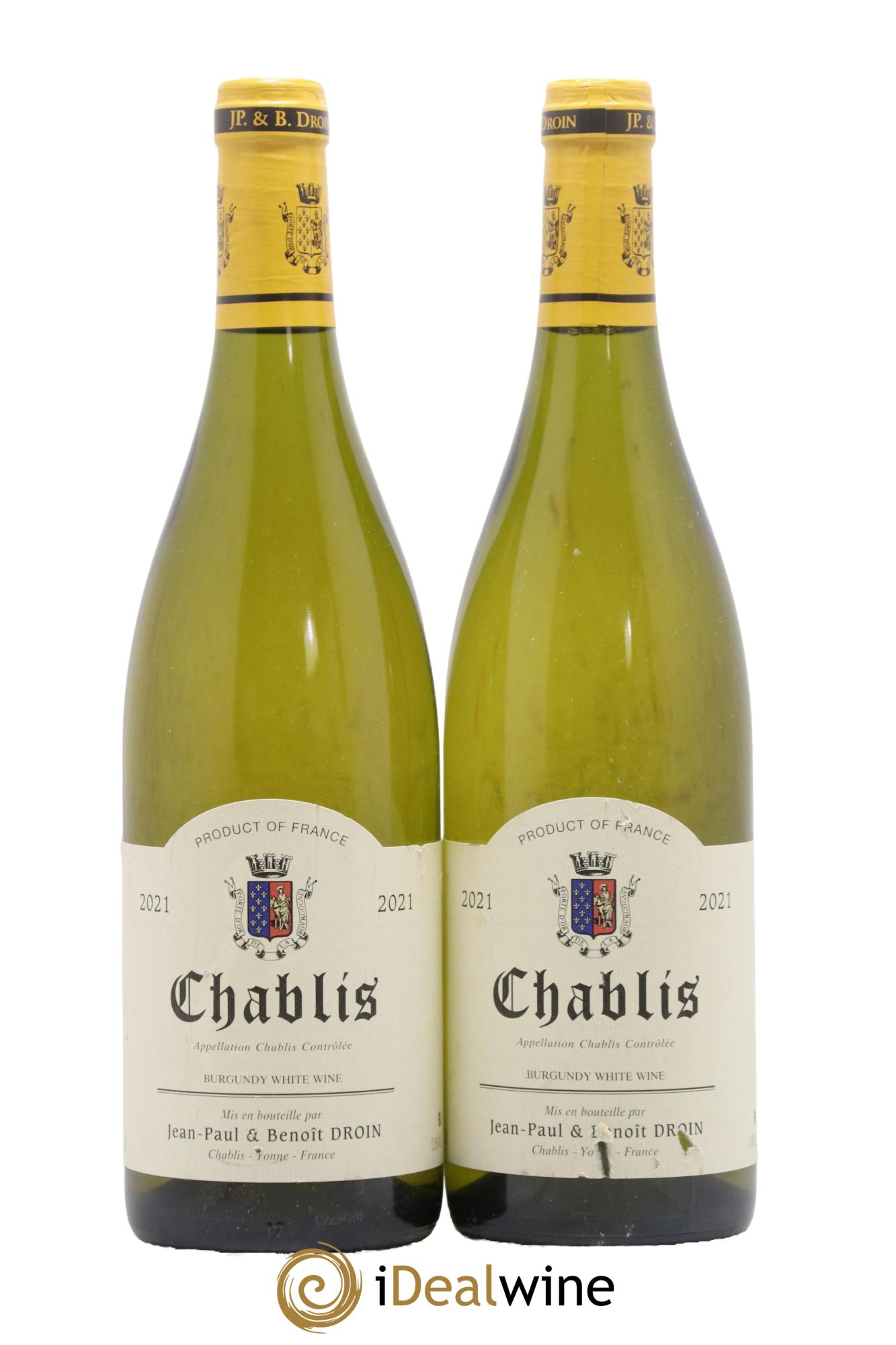 Chablis Jean-Paul & Benoît Droin (Domaine) 2021 - Posten von 2 Flaschen - 0