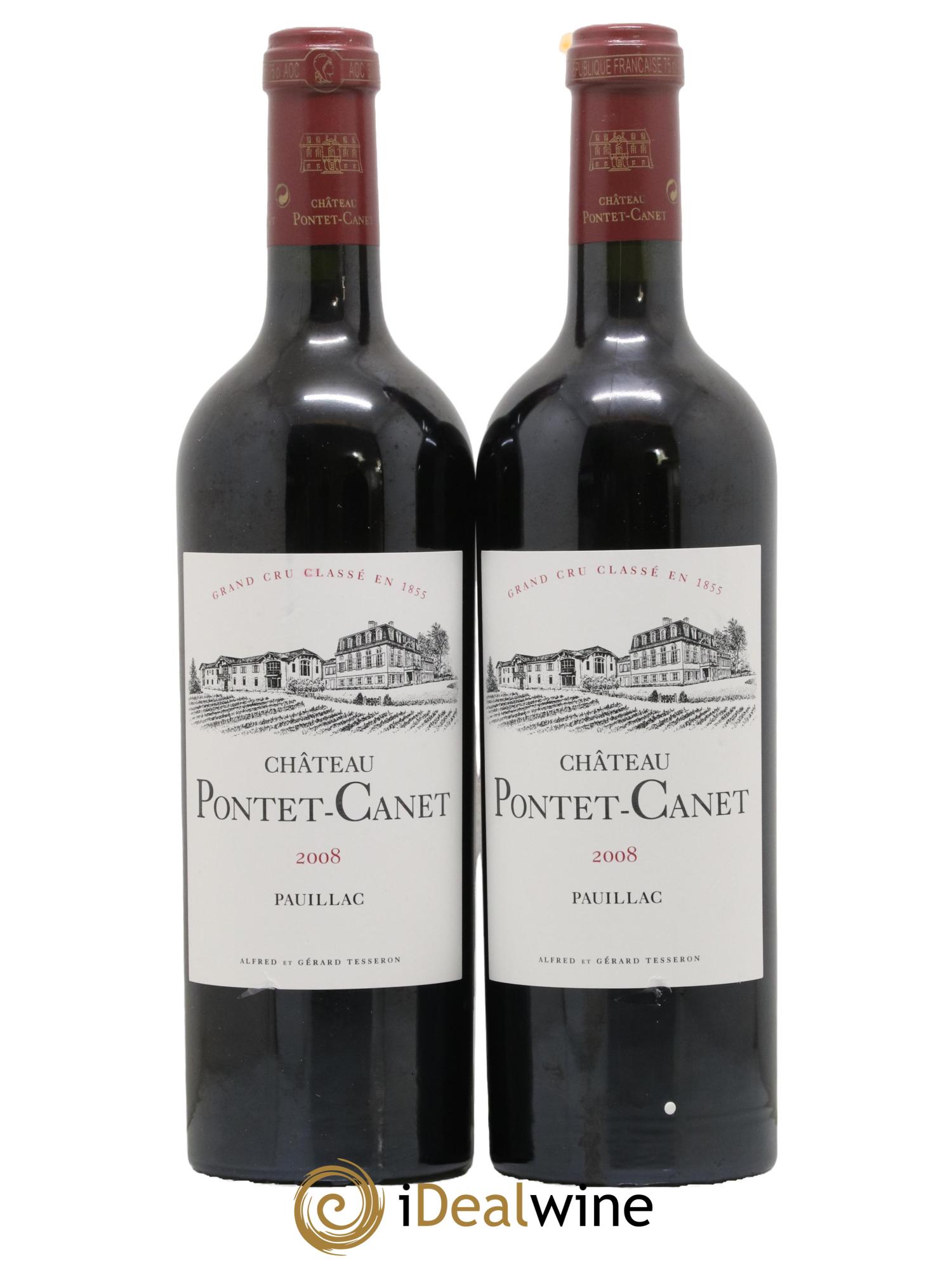 Château Pontet Canet 5ème Grand Cru Classé 2008 - Lot de 2 bouteilles - 0