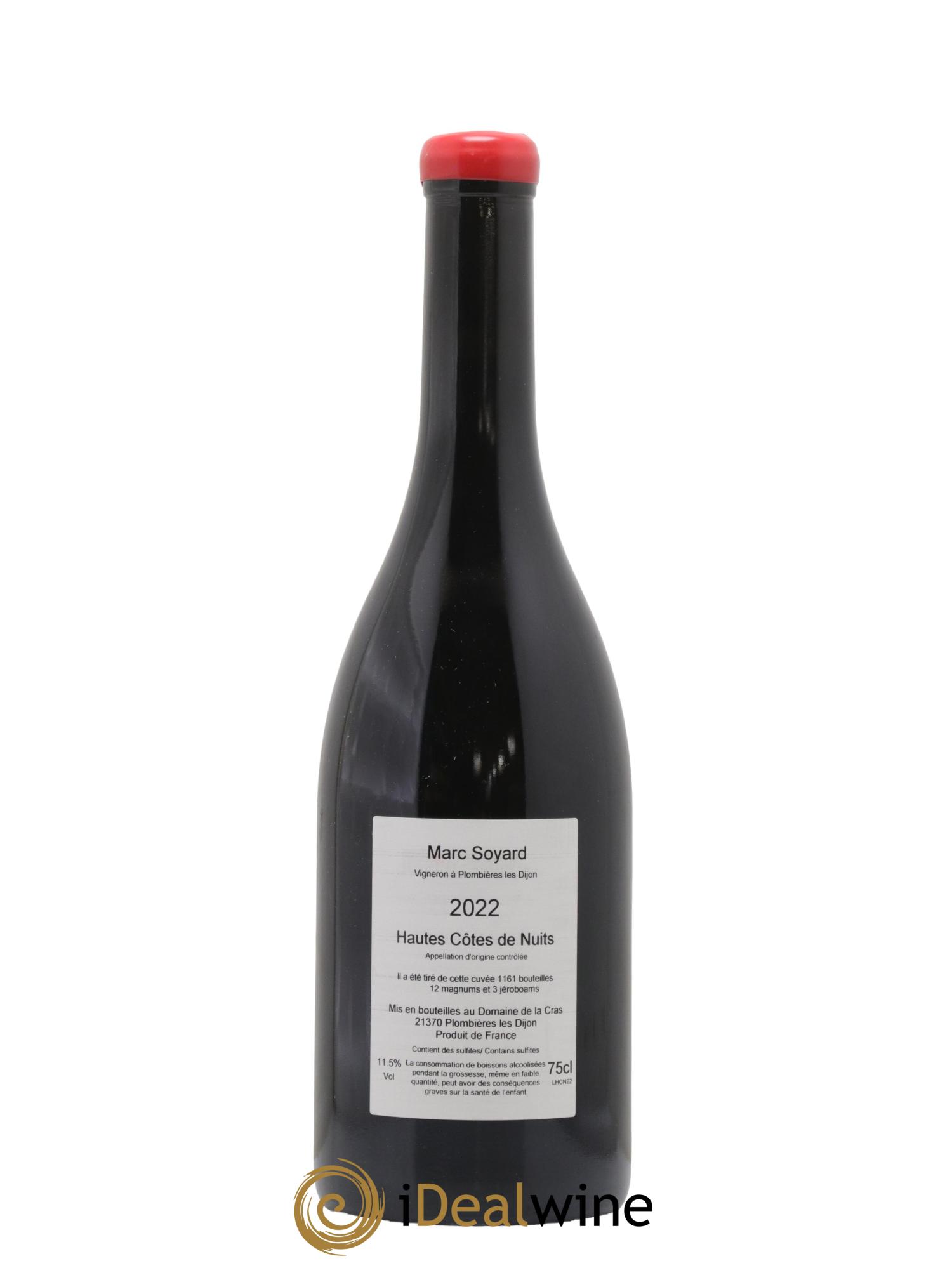 Hautes-Côtes de Nuits Domaine de la Cras - Marc Soyard 2022 - Lot de 1 bouteille - 1