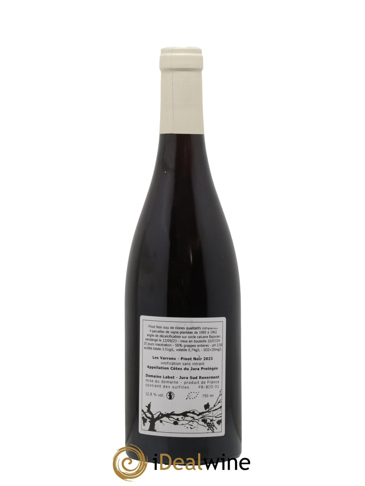 Côtes du Jura Pinot Noir Les Varrons Sélection Massale Romain - Julien - Charline Labet 2023 - Lot de 1 bouteille - 1