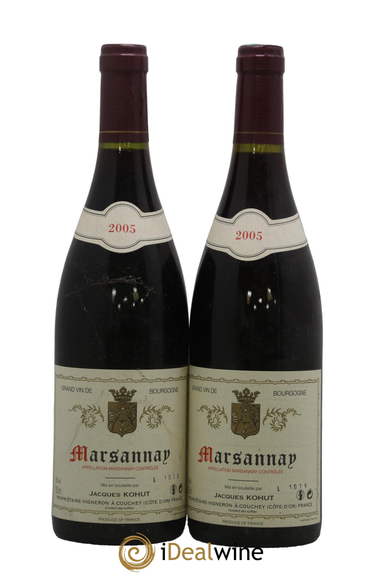 Marsannay Jacques Kohut 2005 - Lot de 2 bouteilles - 0