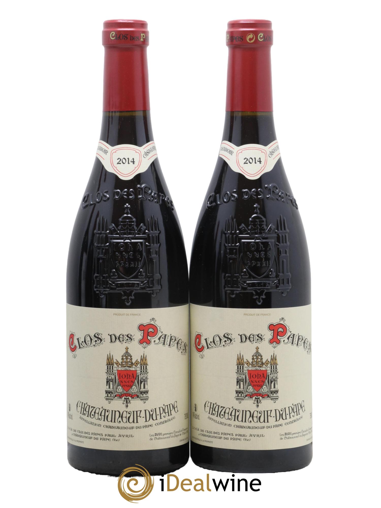 Châteauneuf-du-Pape Clos des Papes - Paul Avril 2014 - Lot de 2 bouteilles - 0