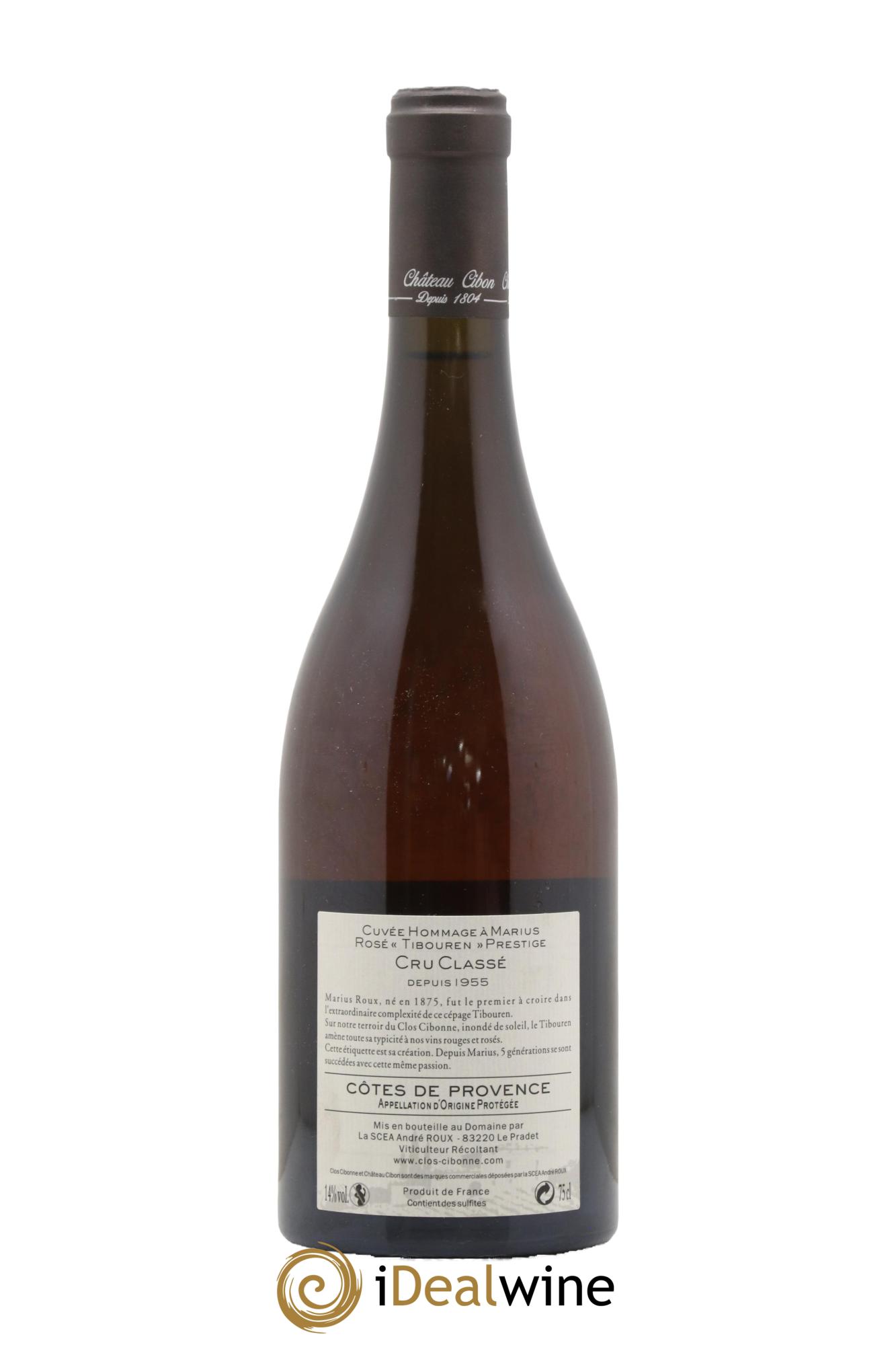 Côtes de Provence Cru Classé Clos Cibonne Cuvée Hommage à Marius 2018 - Lotto di 1 bottiglia - 1