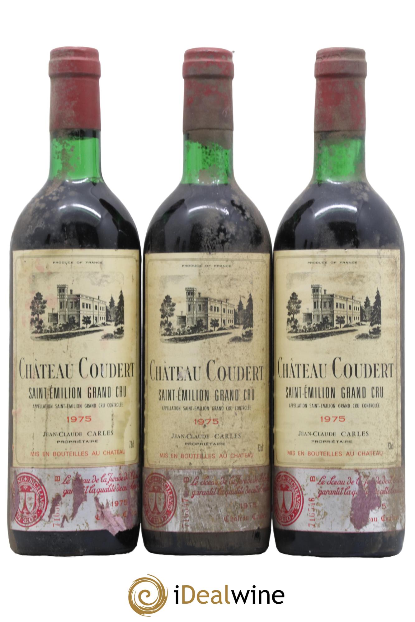 Saint-Émilion Grand Cru Chateau Coudert 1975 - Lot de 3 bouteilles - 0