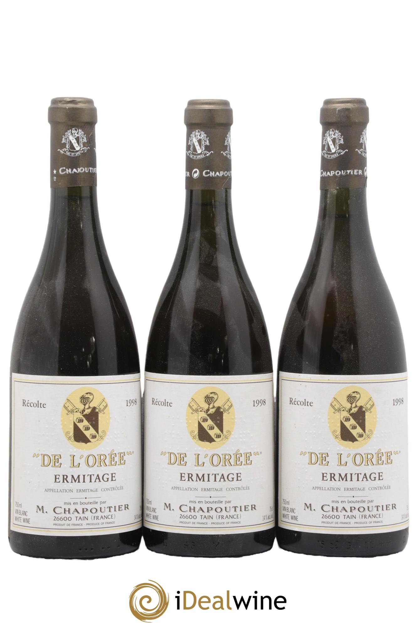 Hermitage Ermitage de l'Orée Chapoutier 1998 - Posten von 3 Flaschen - 0