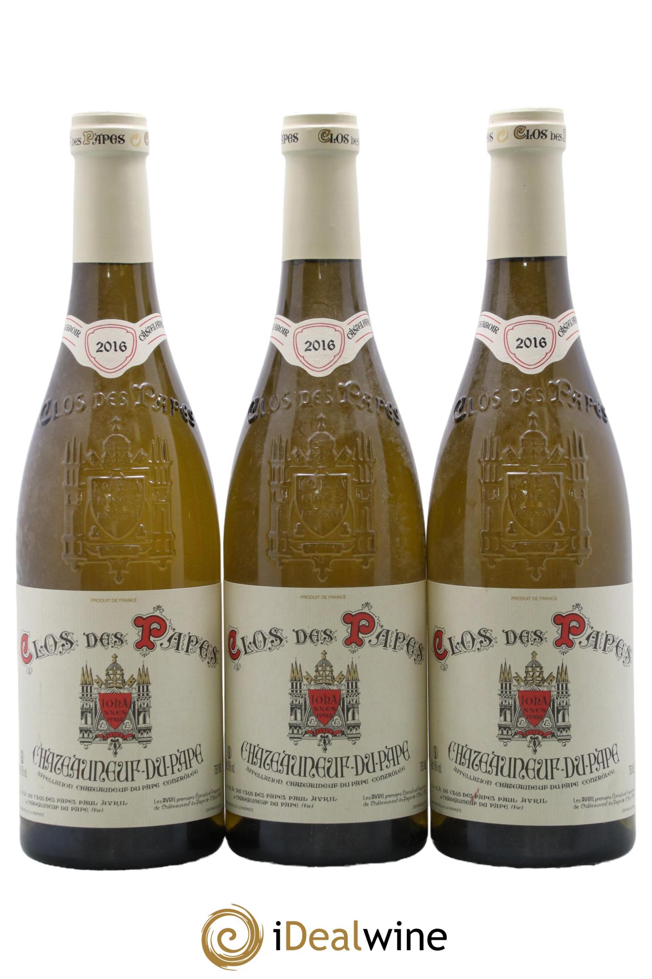 Châteauneuf-du-Pape Clos des Papes - Paul Avril 2016 - Posten von 3 Flaschen - 0