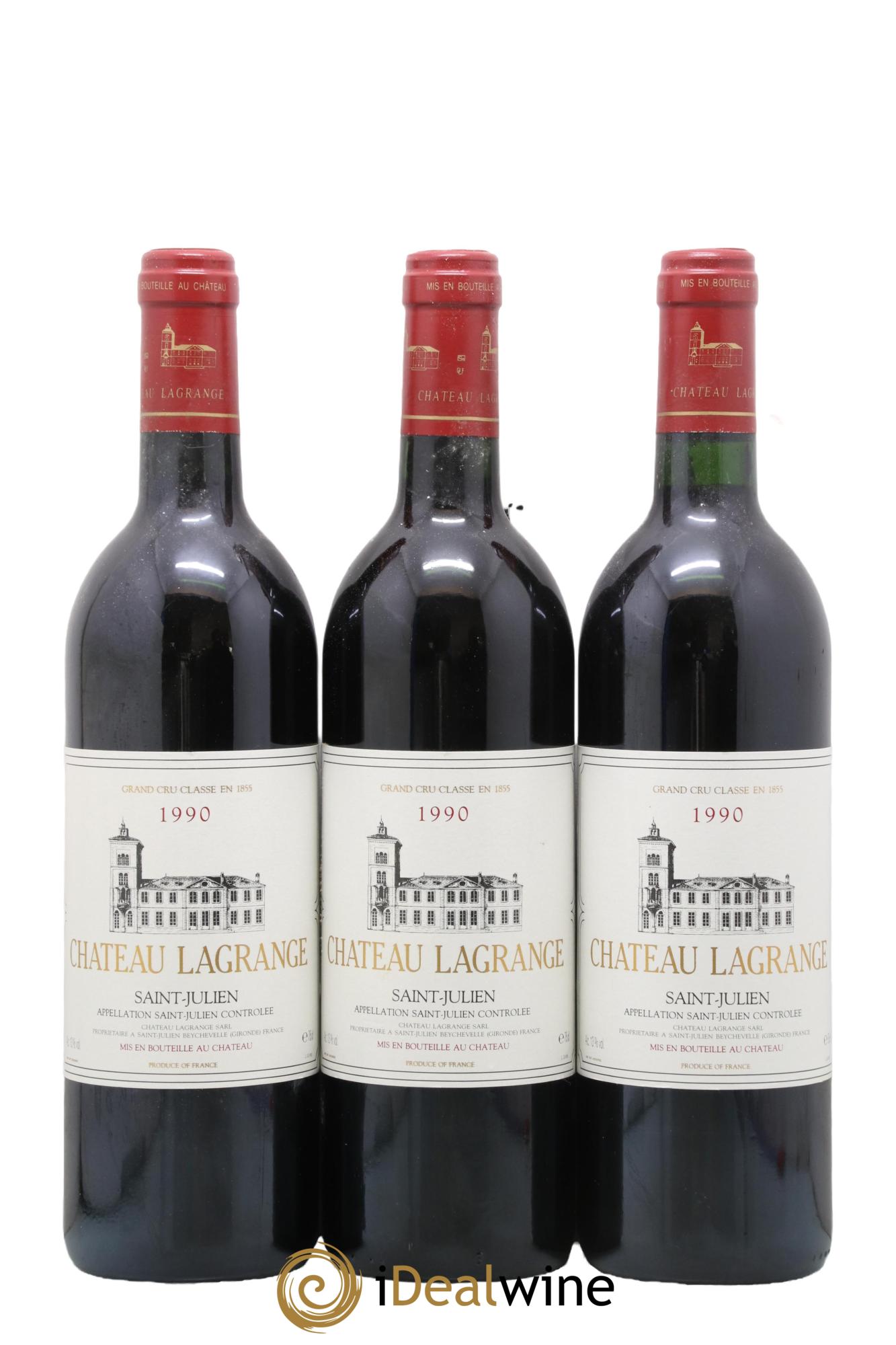 Château Lagrange 3ème Grand Cru Classé 1990 - Lot de 3 bouteilles - 0