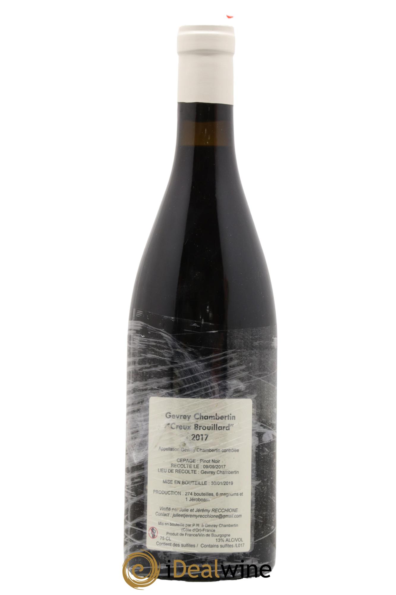 Gevrey-Chambertin  Creux Brouillard Jérémy Recchione 2017 - Lot de 1 bouteille - 1