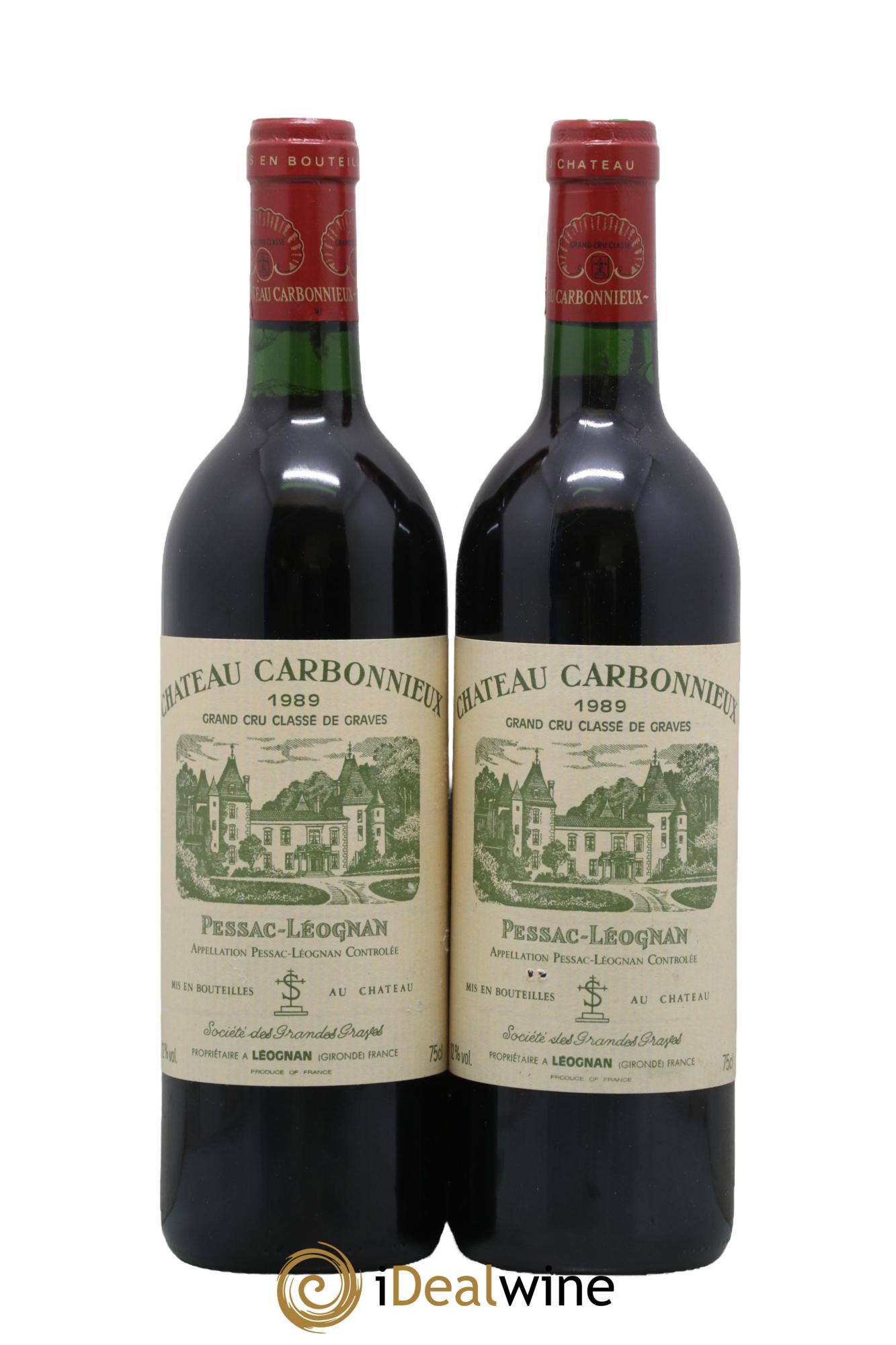 Château Carbonnieux Cru Classé de Graves 1989 - Lot de 2 bouteilles - 0