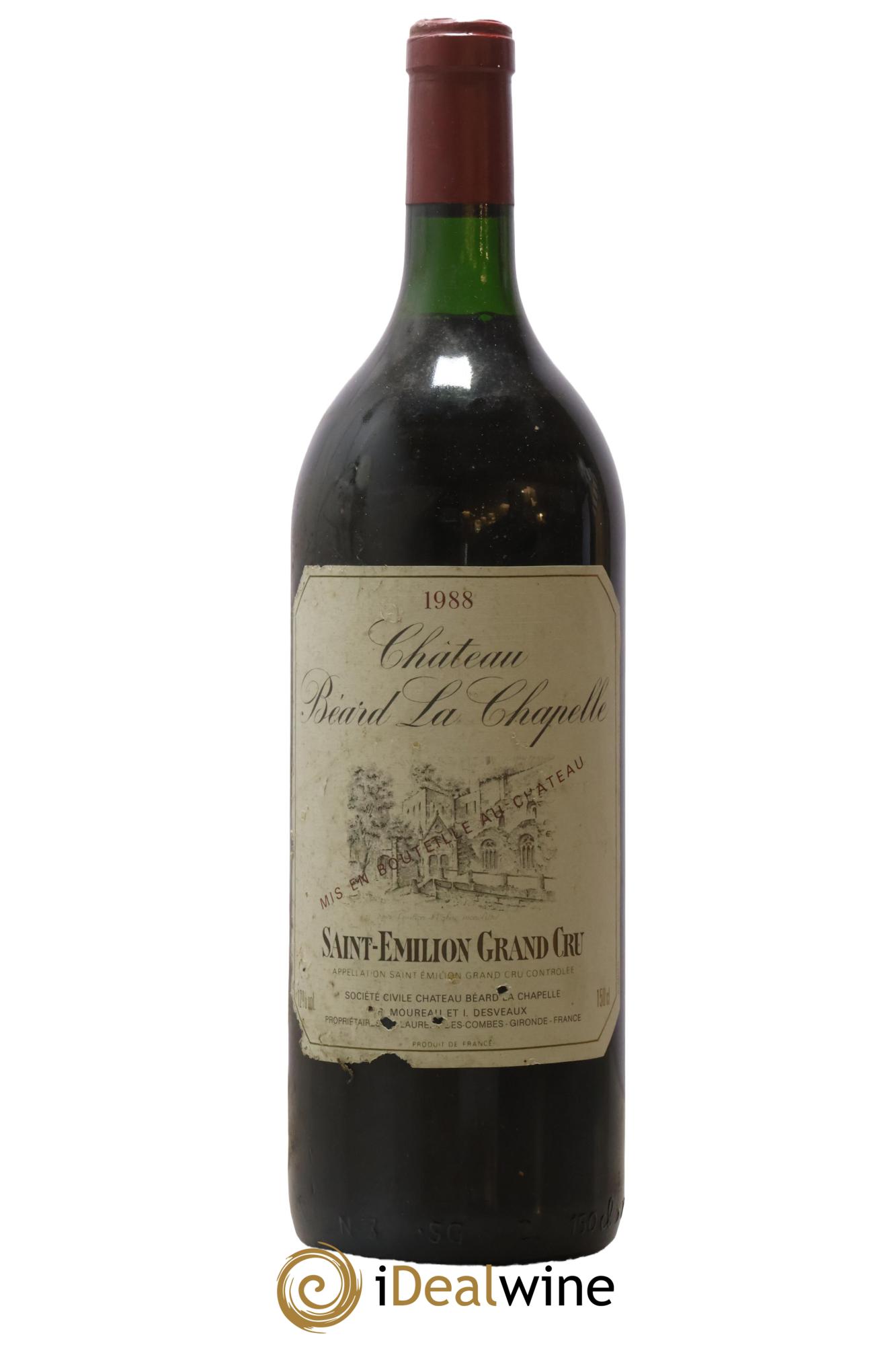 Saint-Émilion Grand Cru Château Béard La Chapelle 1988 - Lot de 1 magnum - 0