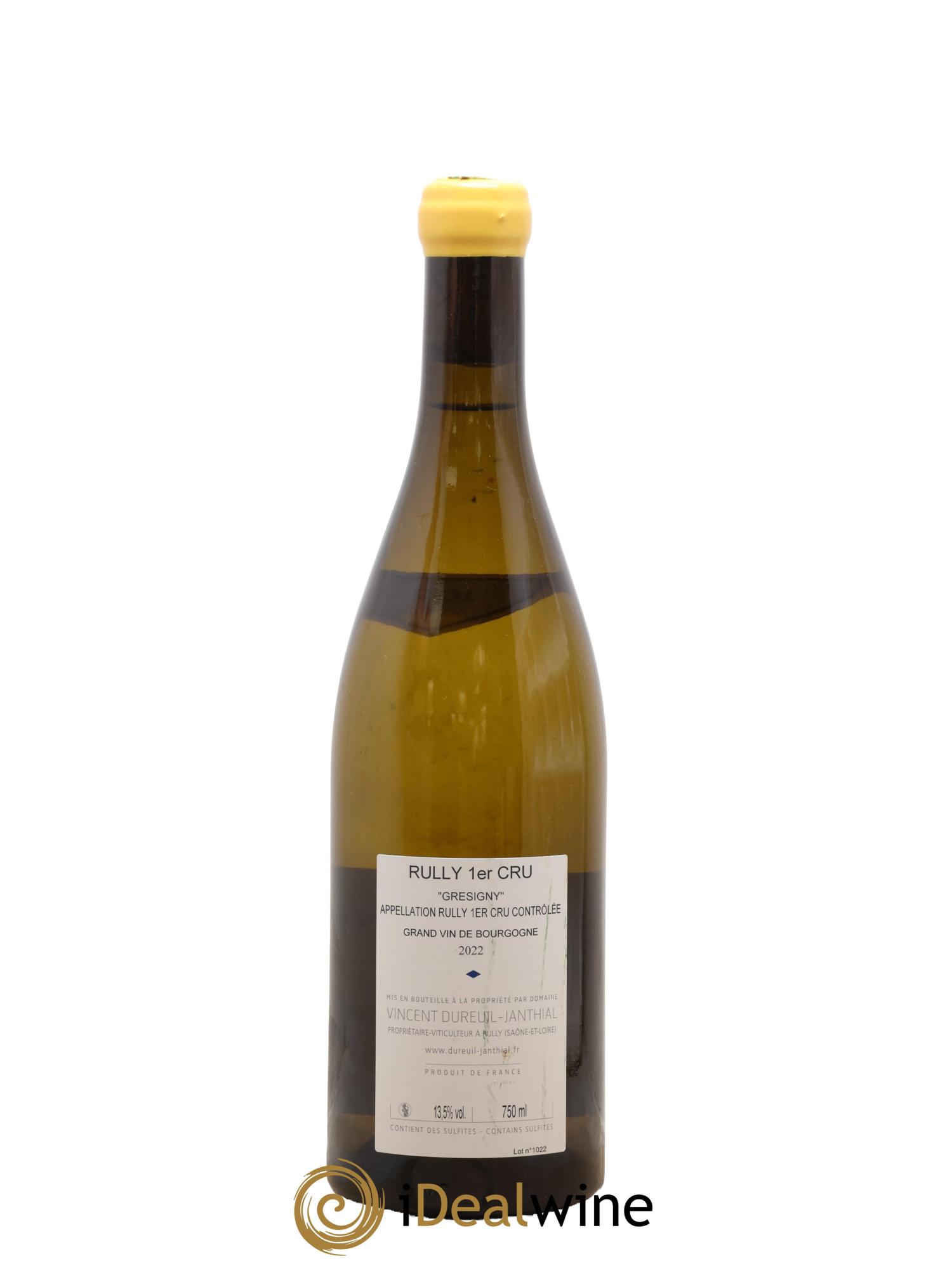 Rully 1er Cru Grésigny Vieilles Vignes Vincent Dureuil-Janthial 2022 - Lotto di 1 bottiglia - 1