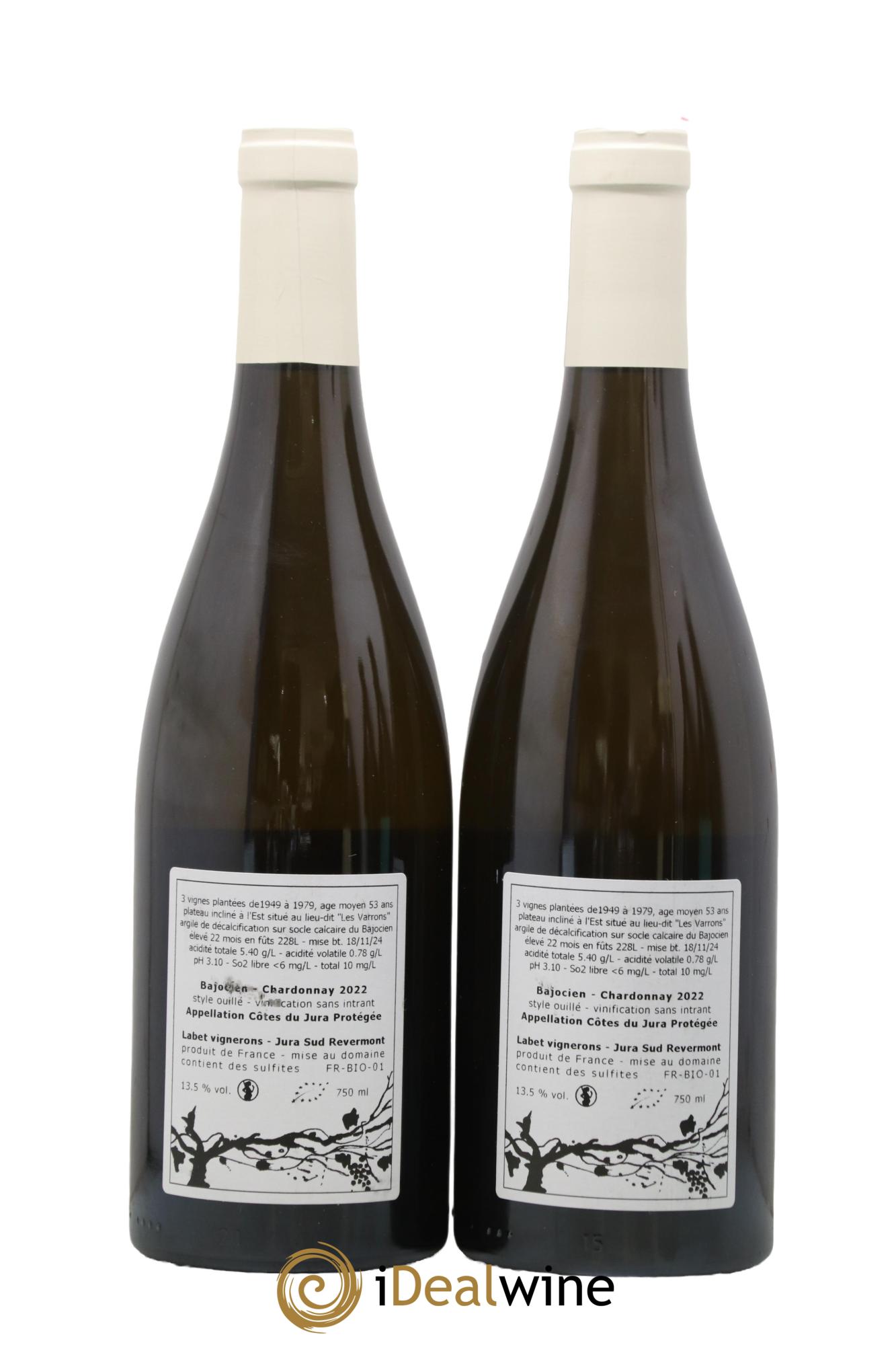 Côtes du Jura Chardonnay Bajocien Romain - Julien  - Charline Labet 2022 - Lot of 2 bottles - 1