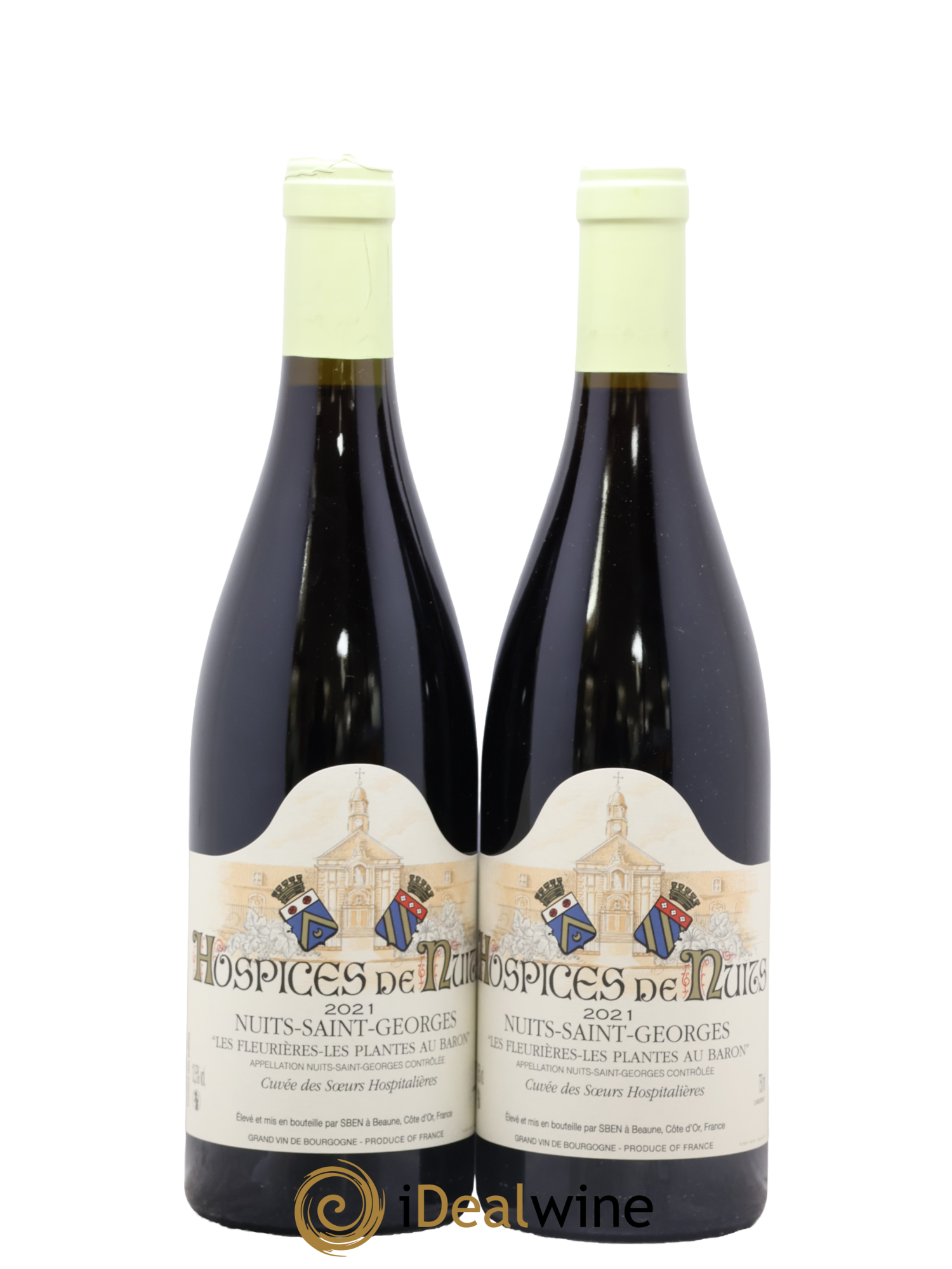 Nuits-Saint-Georges 1er Cru Hospice De Nuits St Les Fleuriere Plantes Au Baron Soeurs Hospitalieres 2021 - Posten von 2 Flaschen - 0