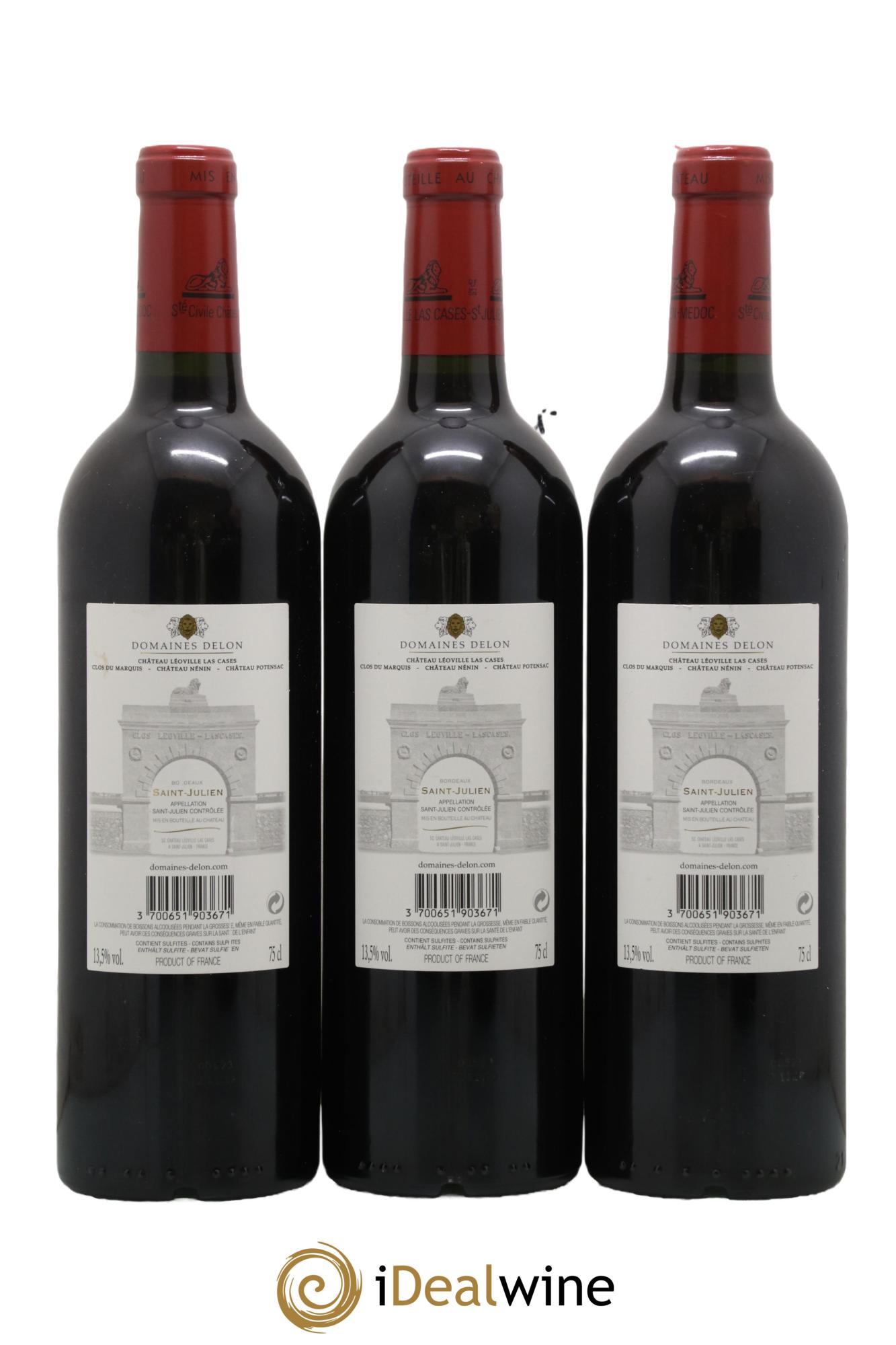 Château Léoville Las Cases 2ème Grand Cru Classé 2016 - Lot of 3 bottles - 1