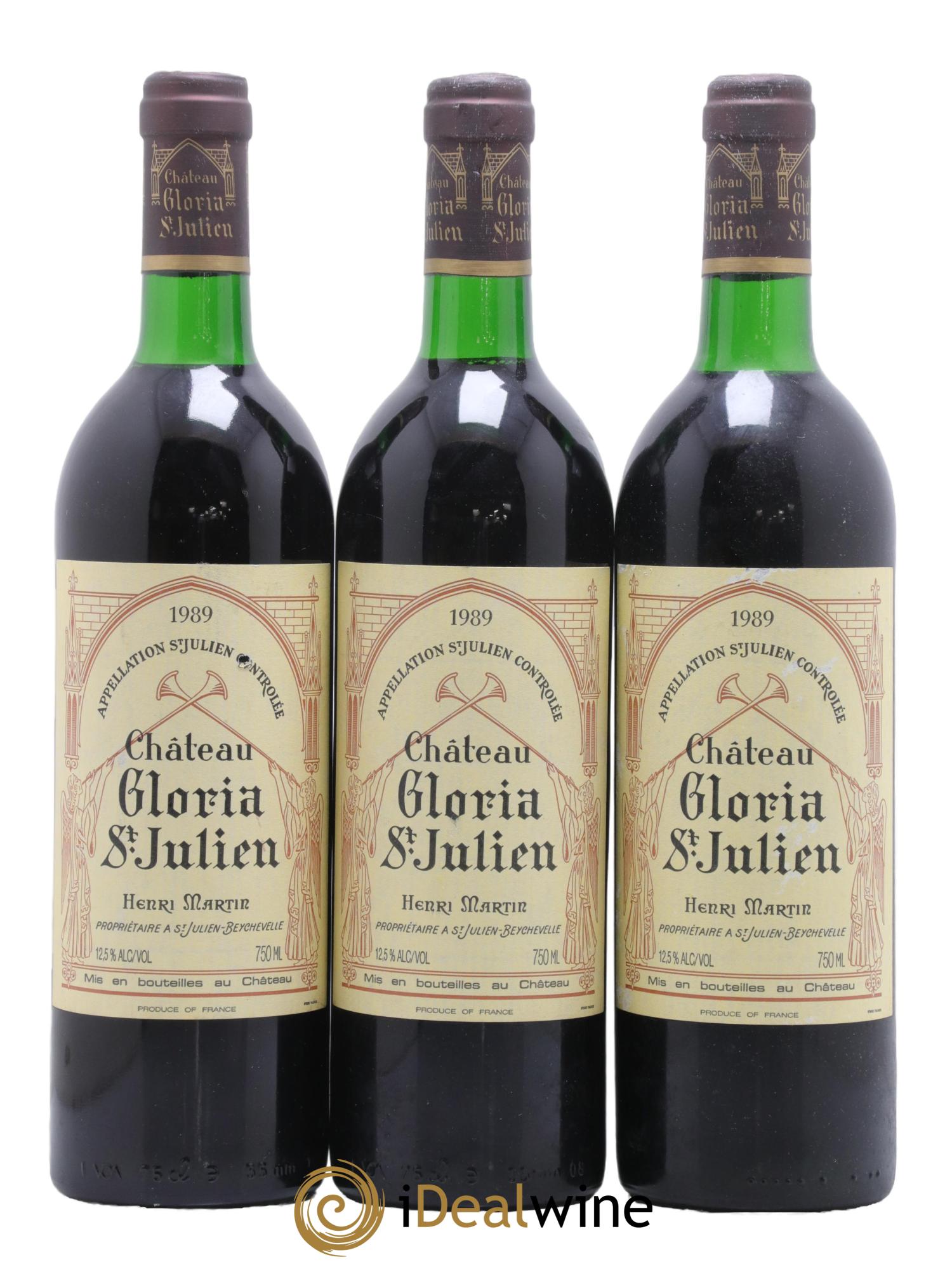Château Gloria 1989 - Lot de 3 bouteilles - 0