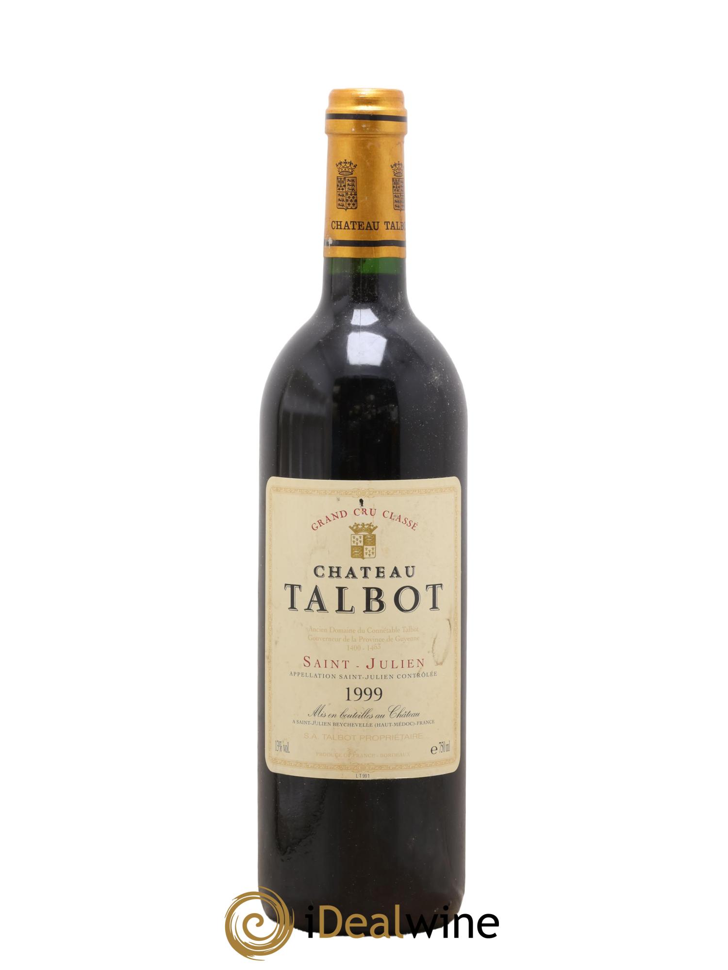 Château Talbot 4ème Grand Cru Classé 1999 - Lot de 1 bouteille - 0
