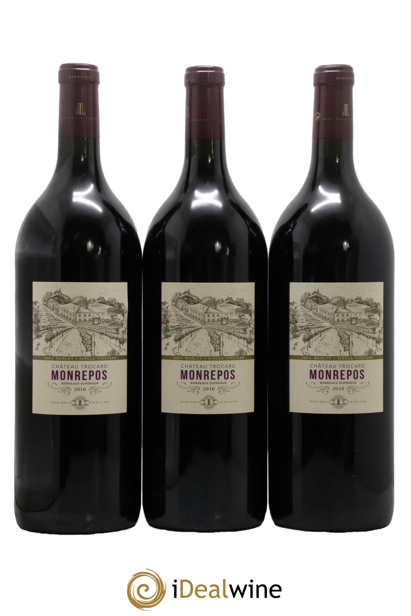 Bordeaux Supérieur Château Trocard Monrepos 2016 - Lotto di 3 magnum - 0