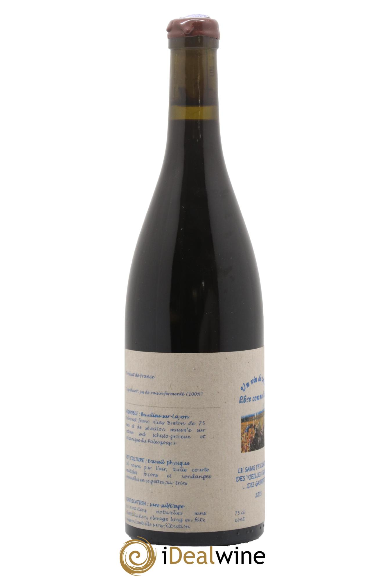Vin de France Un vin de Terre Libre comme l'Air Le Sang de Lumière des Vieilles Vignes ... des Gasneries Josette Medau & Pierre Weyand 2005 - Lot de 1 bouteille - 1