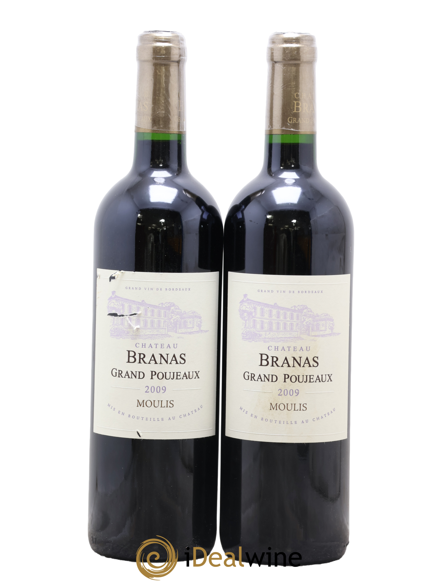Château Branas Grand Poujeaux Cru Bourgeois 2009 - Lotto di 2 bottiglie - 0