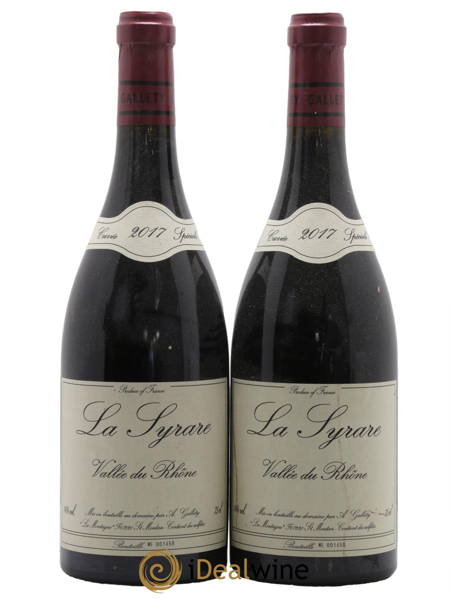 Côtes du Vivarais La Syrare Gallety (Domaine) 2017 - Lot de 2 bouteilles - 0