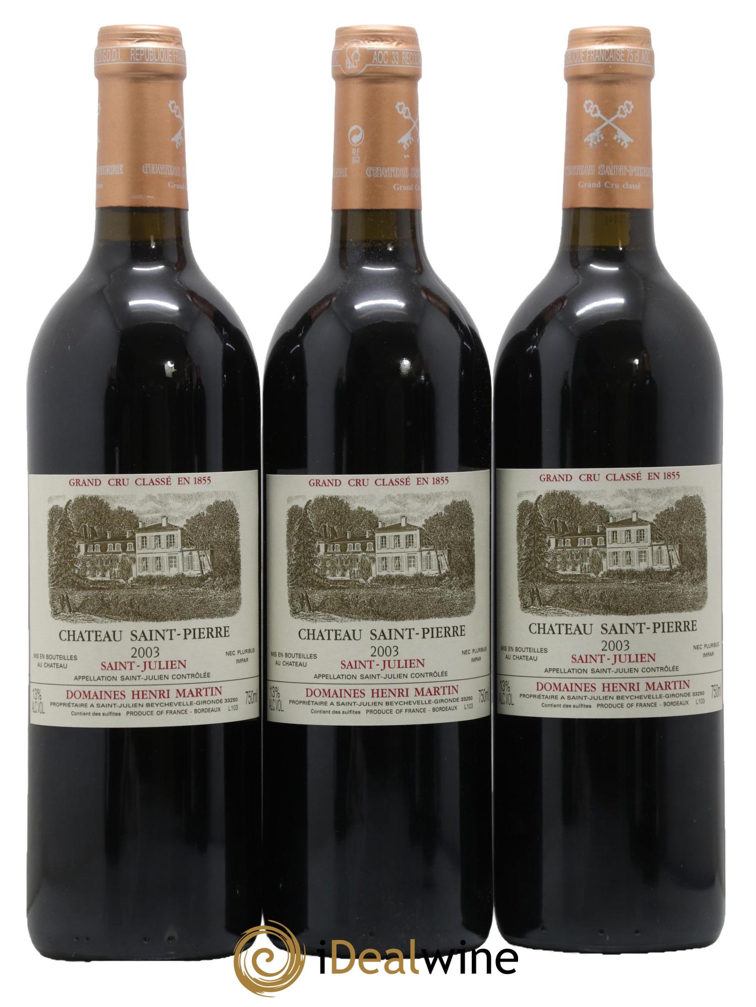 Château Saint-Pierre 4ème Grand Cru Classé 2003 - Lot de 6 bouteilles - 2