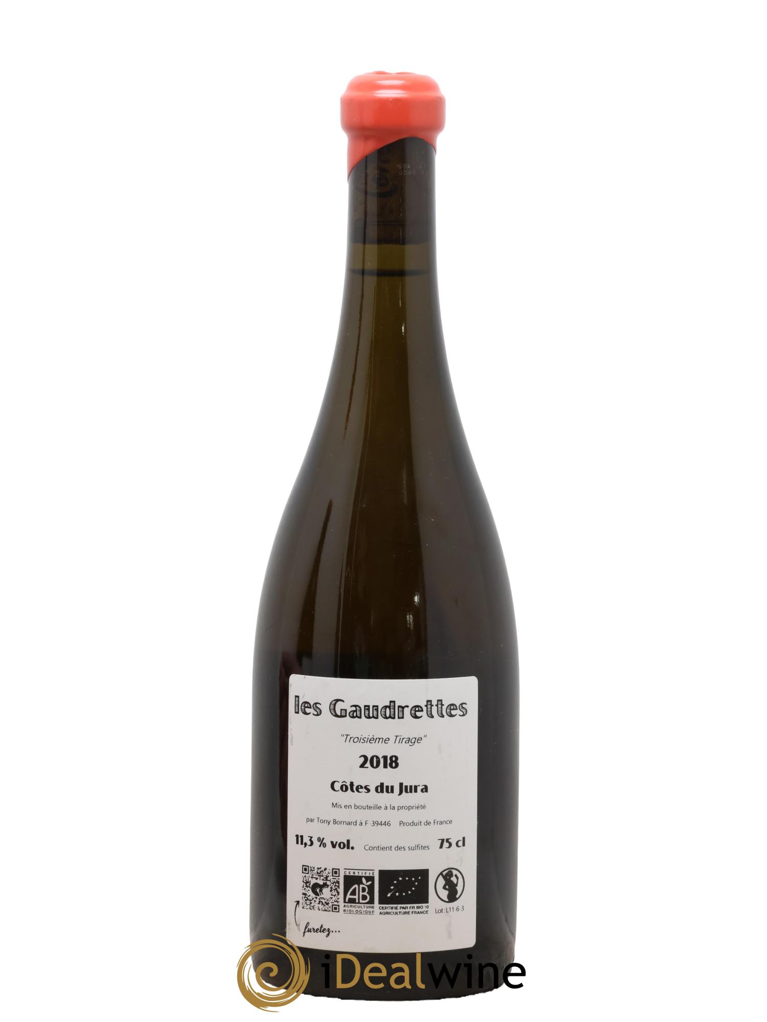 Côtes du Jura Les Gaudrettes 3ème Tirage Tony Bornard 2018 - Posten von 1 Flasche - 1