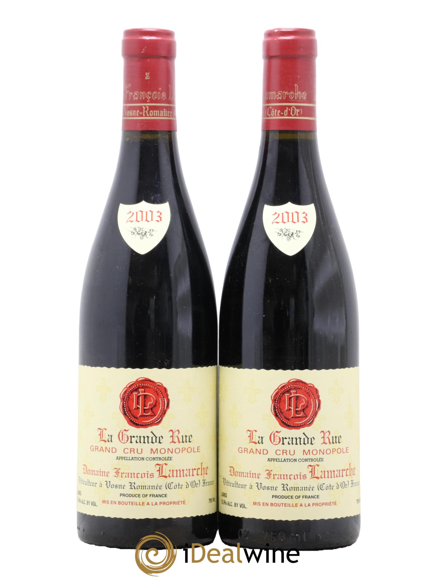 La Grande Rue Grand Cru Lamarche (Domaine) 2003 - Posten von 2 Flaschen - 0