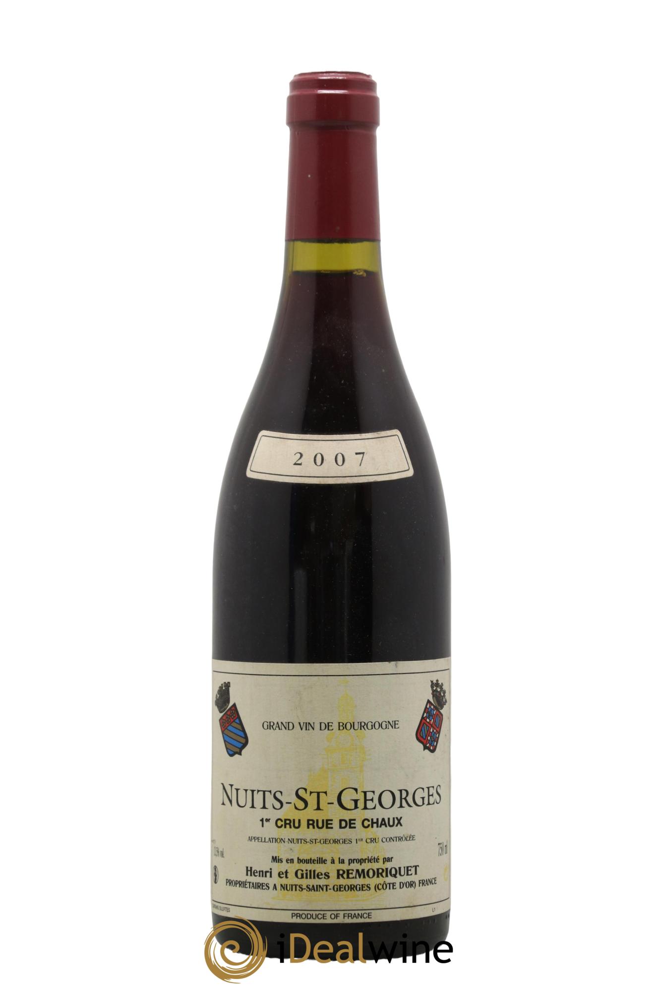 Nuits-Saint-Georges 1er Cru Rue de Chaux Gilles Remoriquet 2007 - Lot de 1 bouteille - 0
