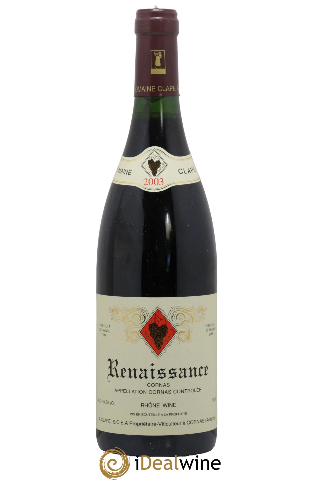 Cornas Renaissance Auguste Clape 2003 - Lotto di 1 bottiglia - 0