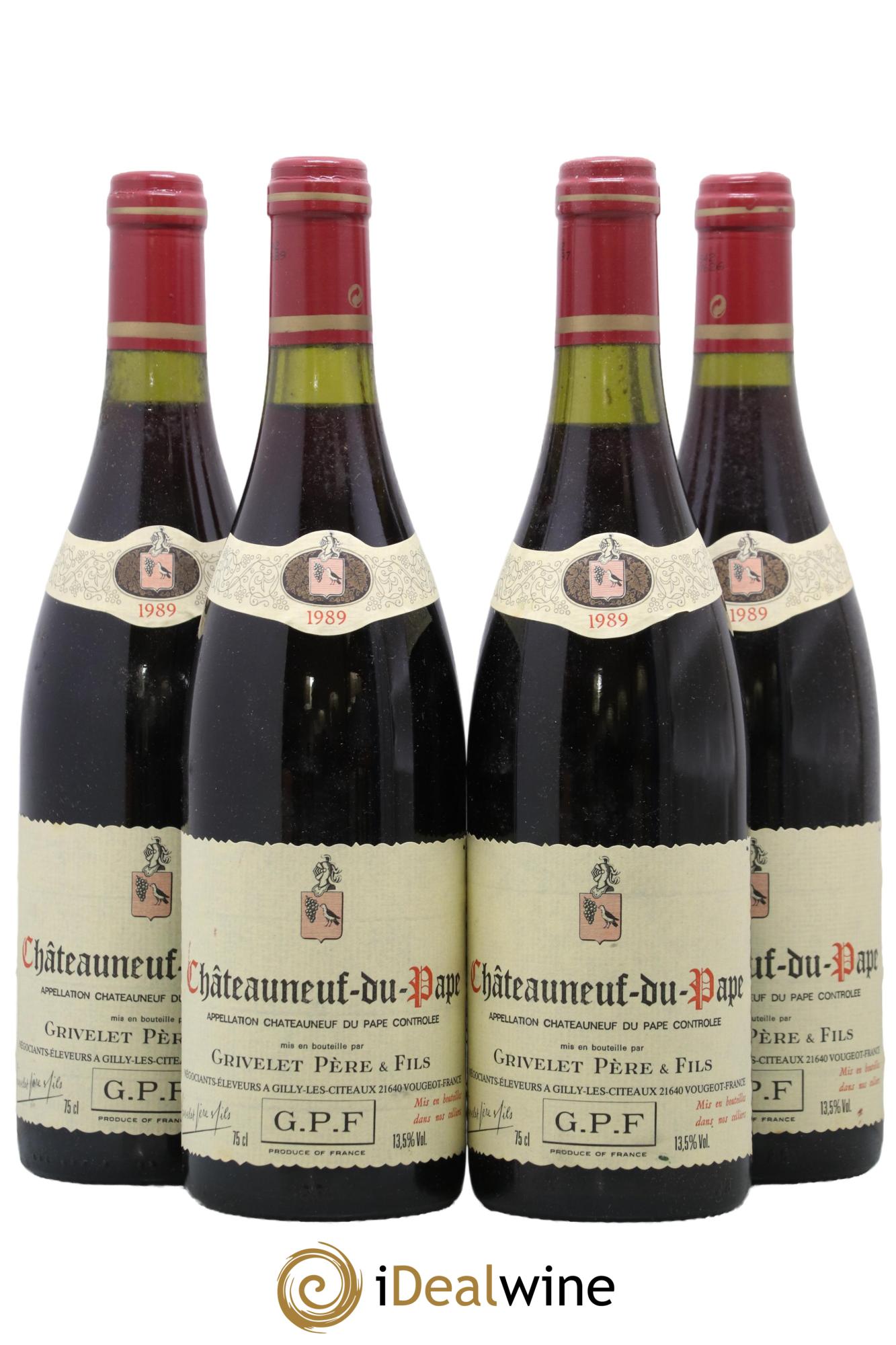 Châteauneuf-du-Pape Domaine Grivelet 1989 - Posten von 4 Flaschen - 0