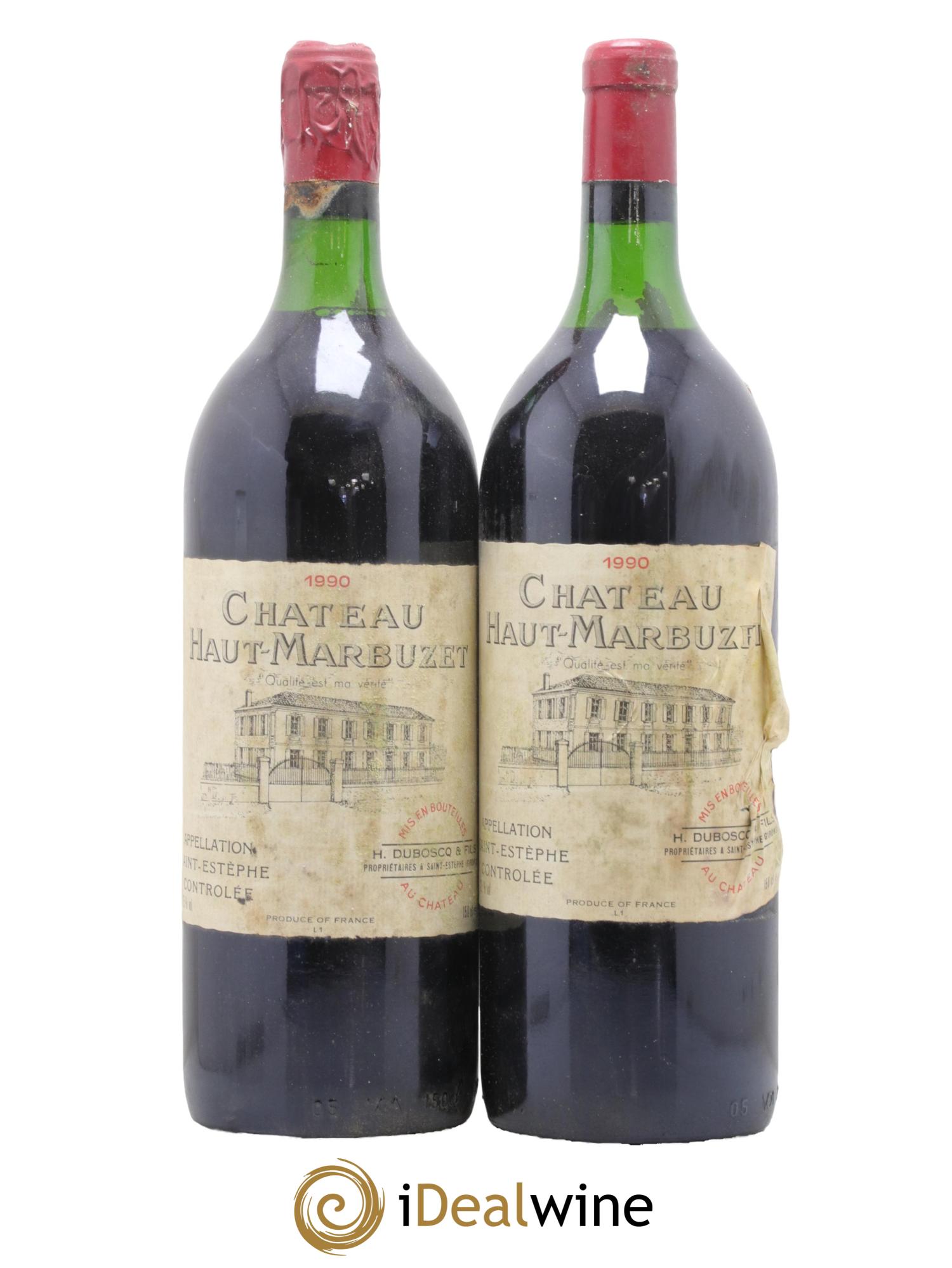 Château Haut Marbuzet 1990 - Lot de 2 magnums - 0