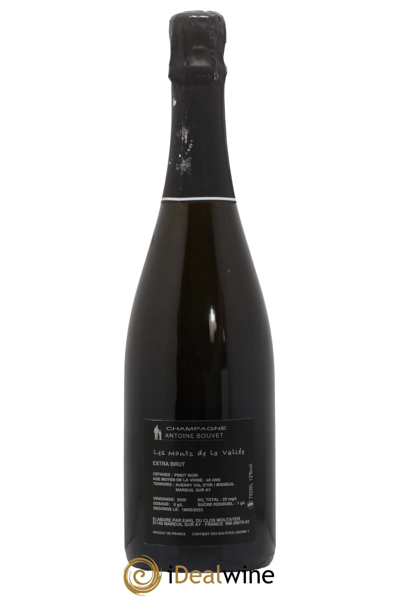 Les Monts de la Vallée Blanc de Noirs Brut Antoine Bouvet 2020 - Lot de 1 bouteille - 1